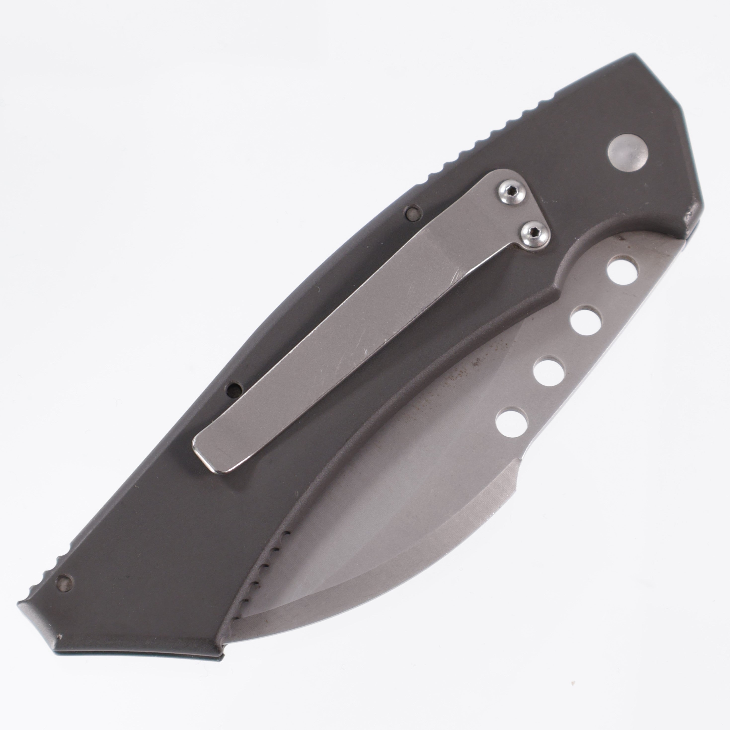 Vintage Microtech Hawk - Dark Grey - Beadblast partial serrated ATS-34 - 09/96 build - Pre-Owned