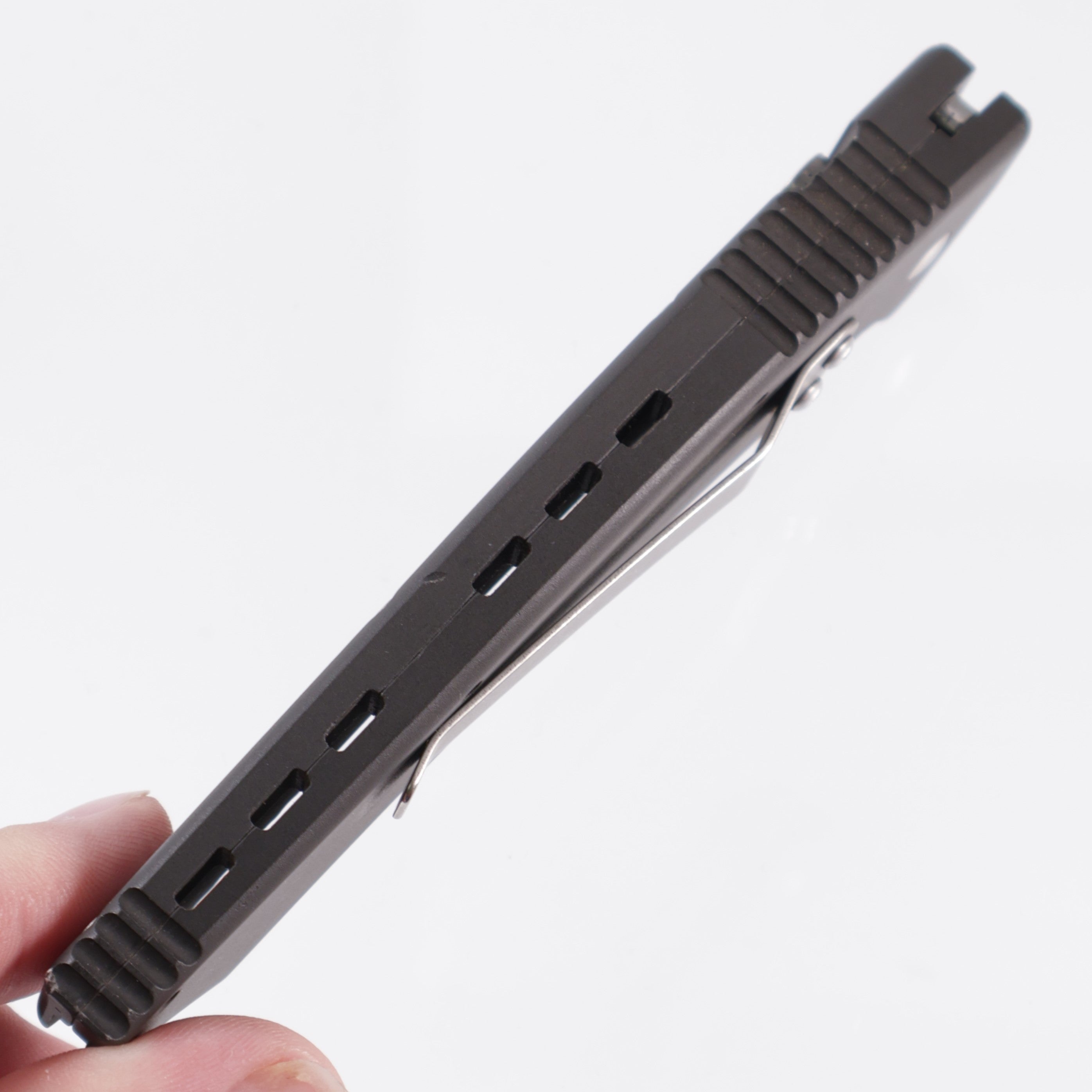 Vintage Microtech Hawk - Dark Grey - Beadblast partial serrated ATS-34 - 09/96 build - Pre-Owned
