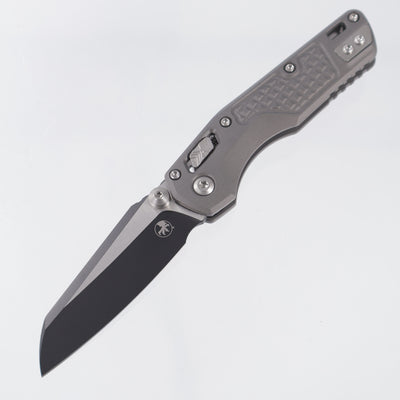 Microtech MSI Mini - Natural Clear Frag Aluminum - Black Standard M390MK - 210M-1 FRNC