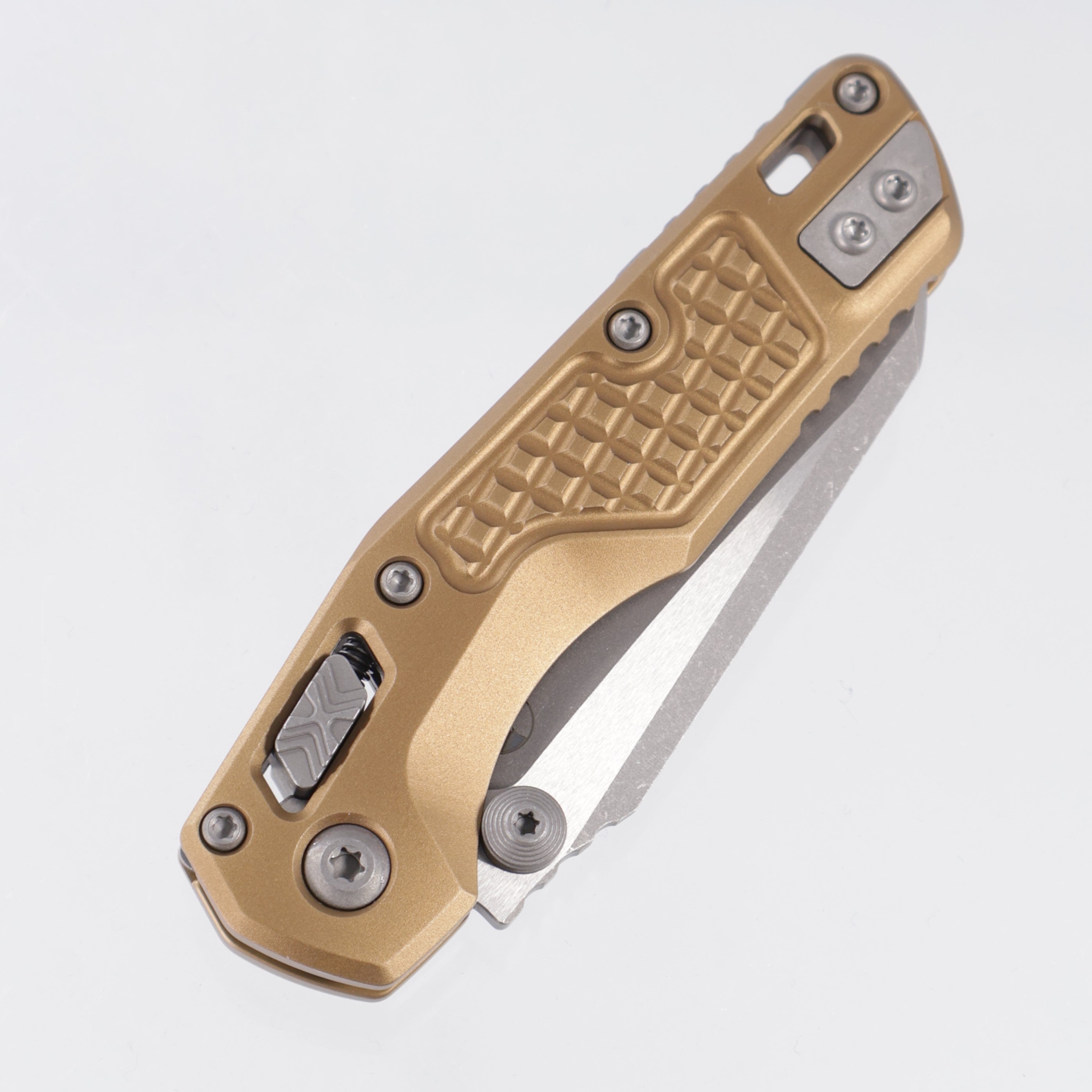 Microtech MSI Mini - Tan Frag Aluminum - Apocalyptic M390MK - 210M-10 APFRTA