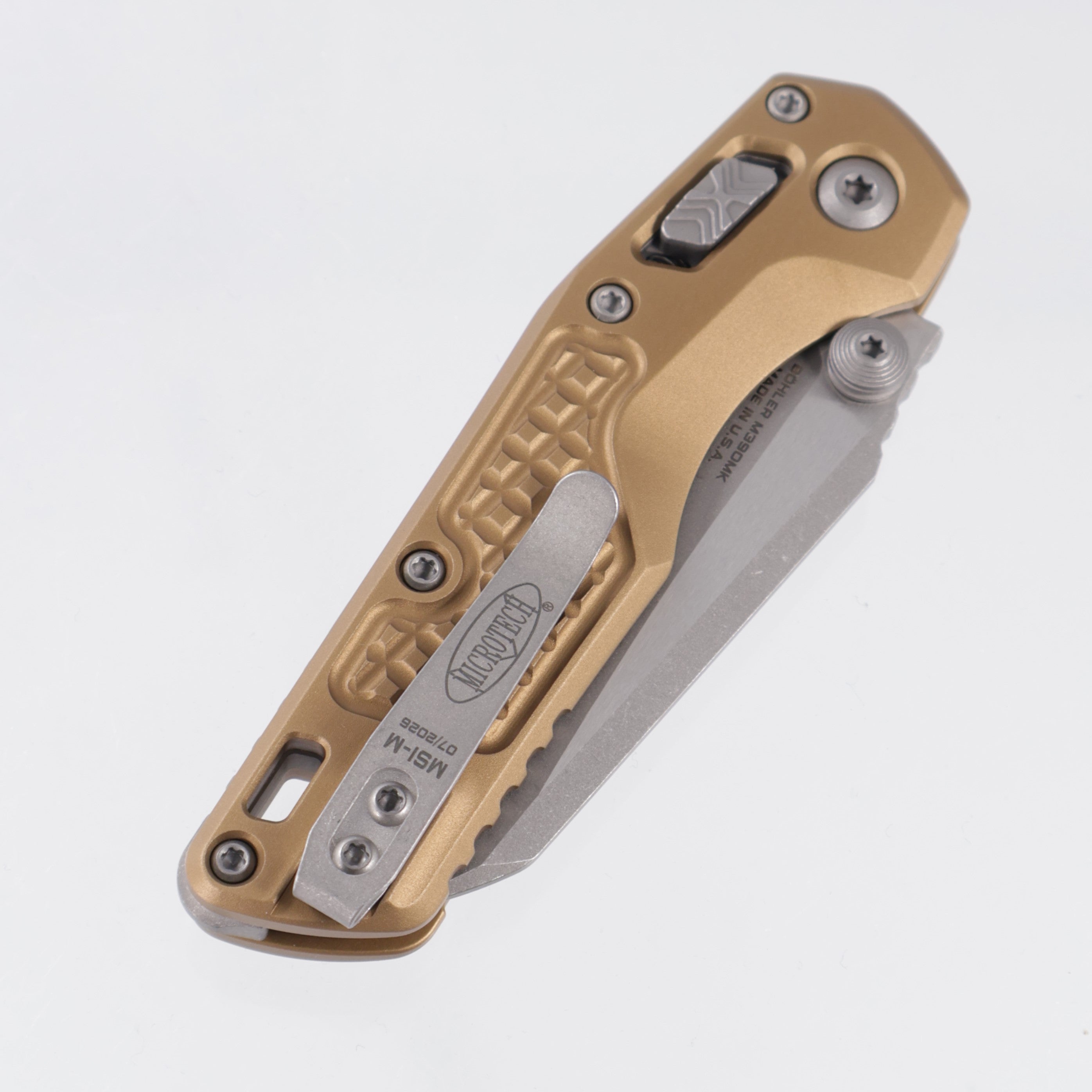 Microtech MSI Mini - Tan Frag Aluminum - Apocalyptic M390MK - 210M-10 APFRTA