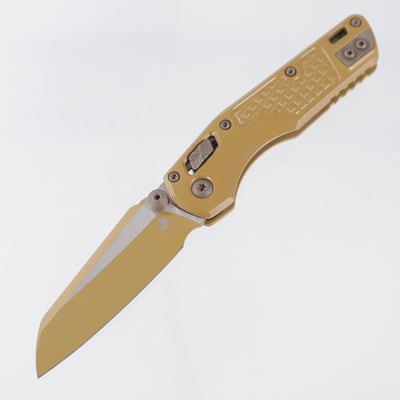 Microtech MSI Mini - Cerakote RAL-8000 Frag Aluminum w/ Bronze Apocalyptic Accents - Cerakote Standard M390MK - 210M-1 FRCRA-Z23