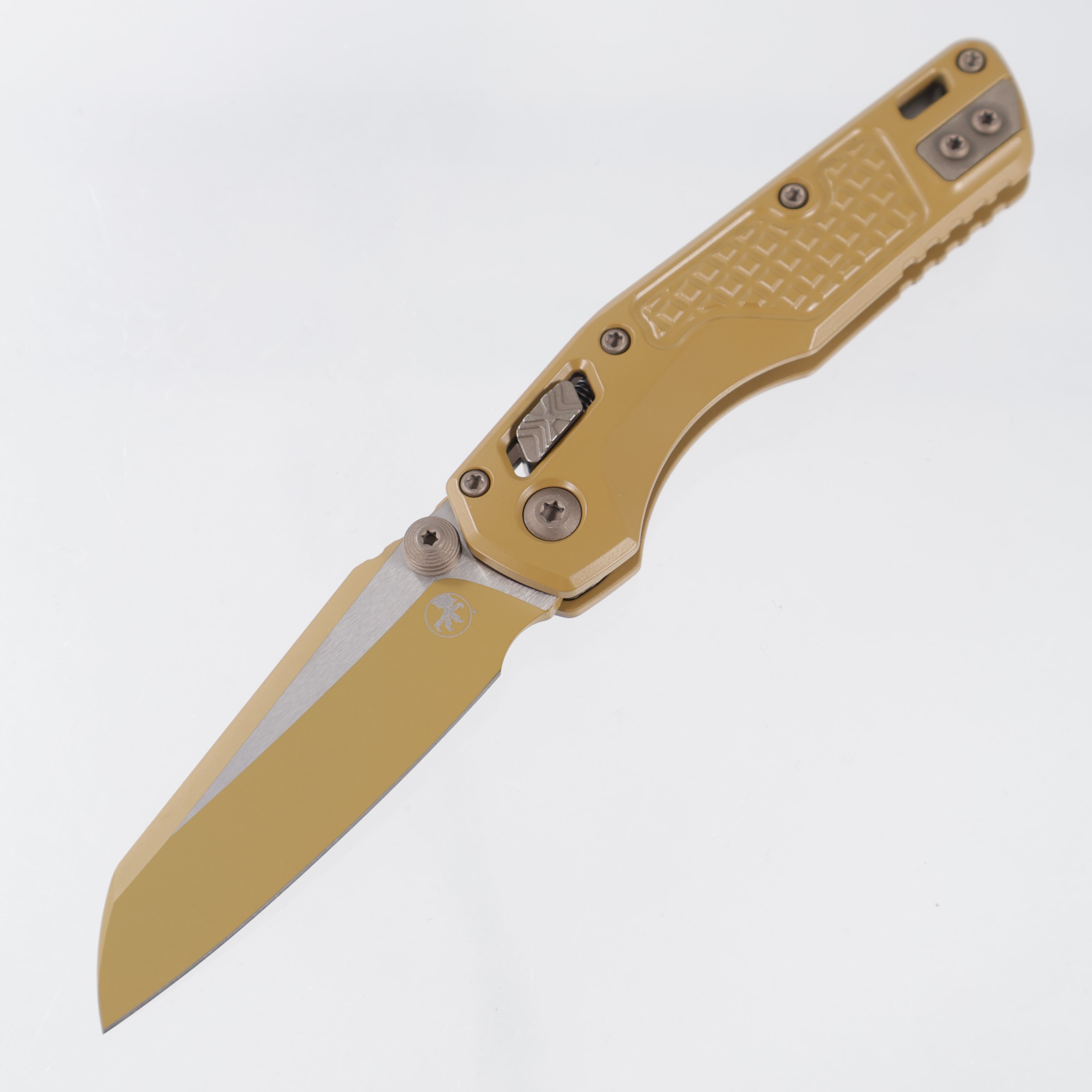 Microtech MSI Mini - Cerakote RAL-8000 Frag Aluminum w/ Bronze Apocalyptic Accents - Cerakote Standard M390MK - 210M-1 FRCRA-Z23