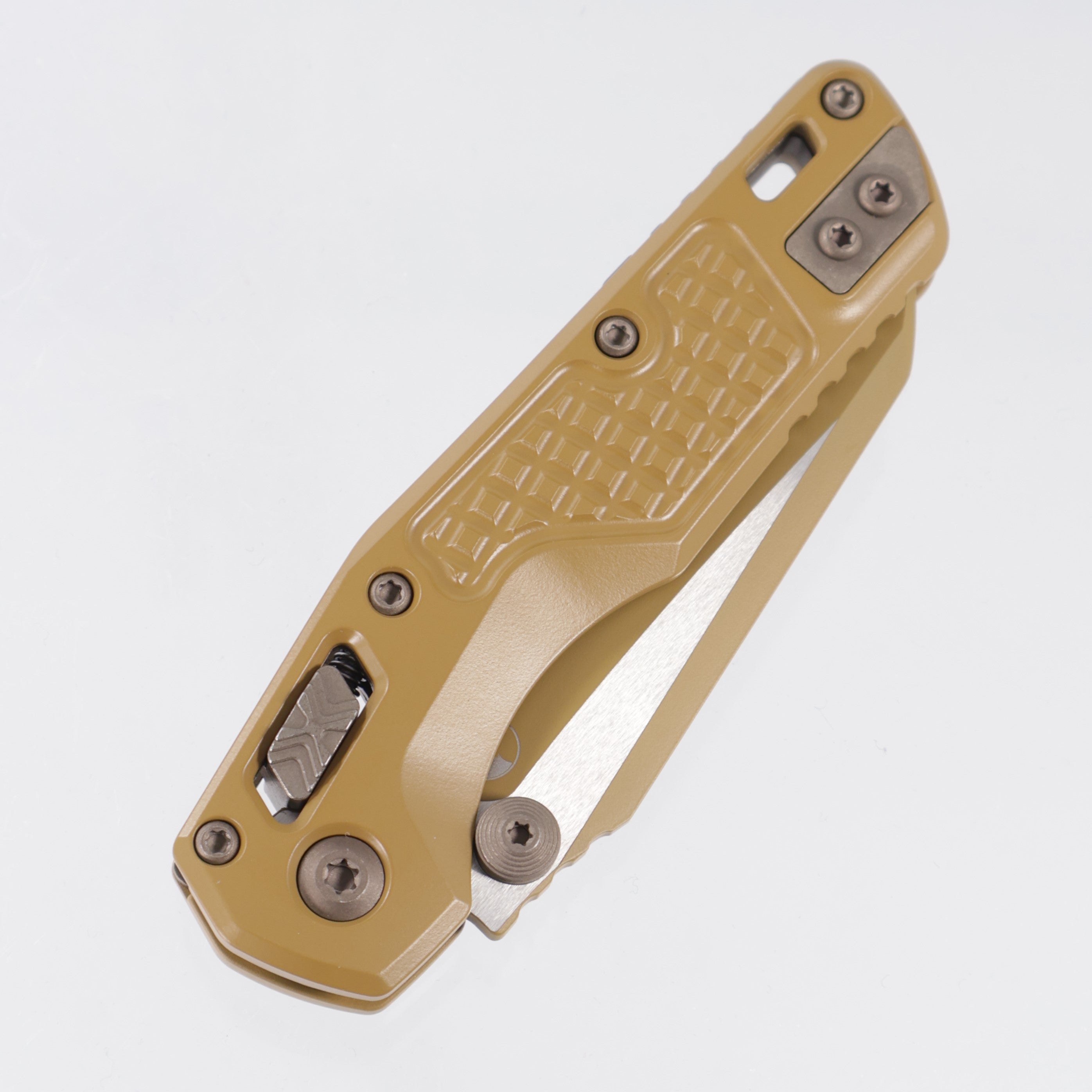 Microtech MSI Mini - Cerakote RAL-8000 Frag Aluminum w/ Bronze Apocalyptic Accents - Cerakote Standard M390MK - 210M-1 FRCRA-Z23