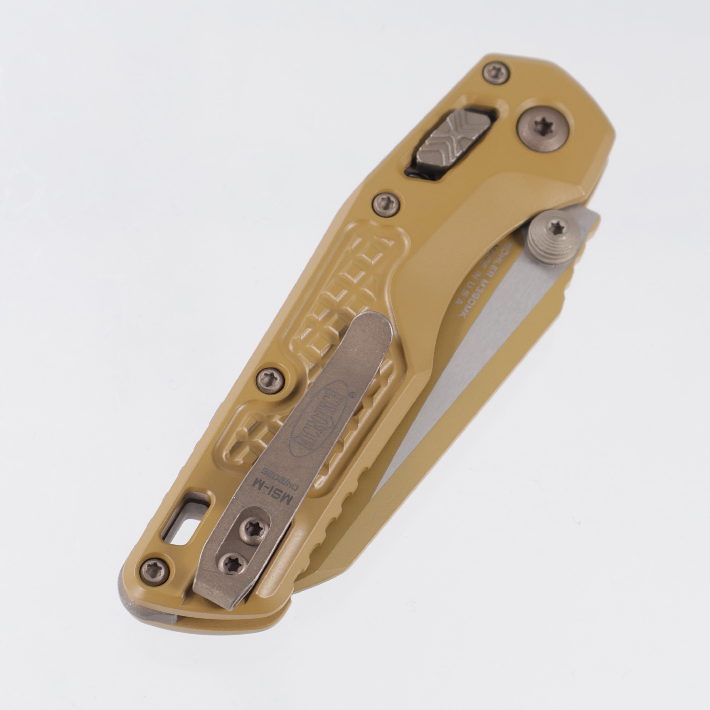 Microtech MSI Mini - Cerakote RAL-8000 Frag Aluminum w/ Bronze Apocalyptic Accents - Cerakote Standard M390MK - 210M-1 FRCRA-Z23