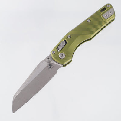 Microtech MSI Mini - OD Green Fluted Aluminum - Apocalyptic M390MK - 210M-10 APFLOD