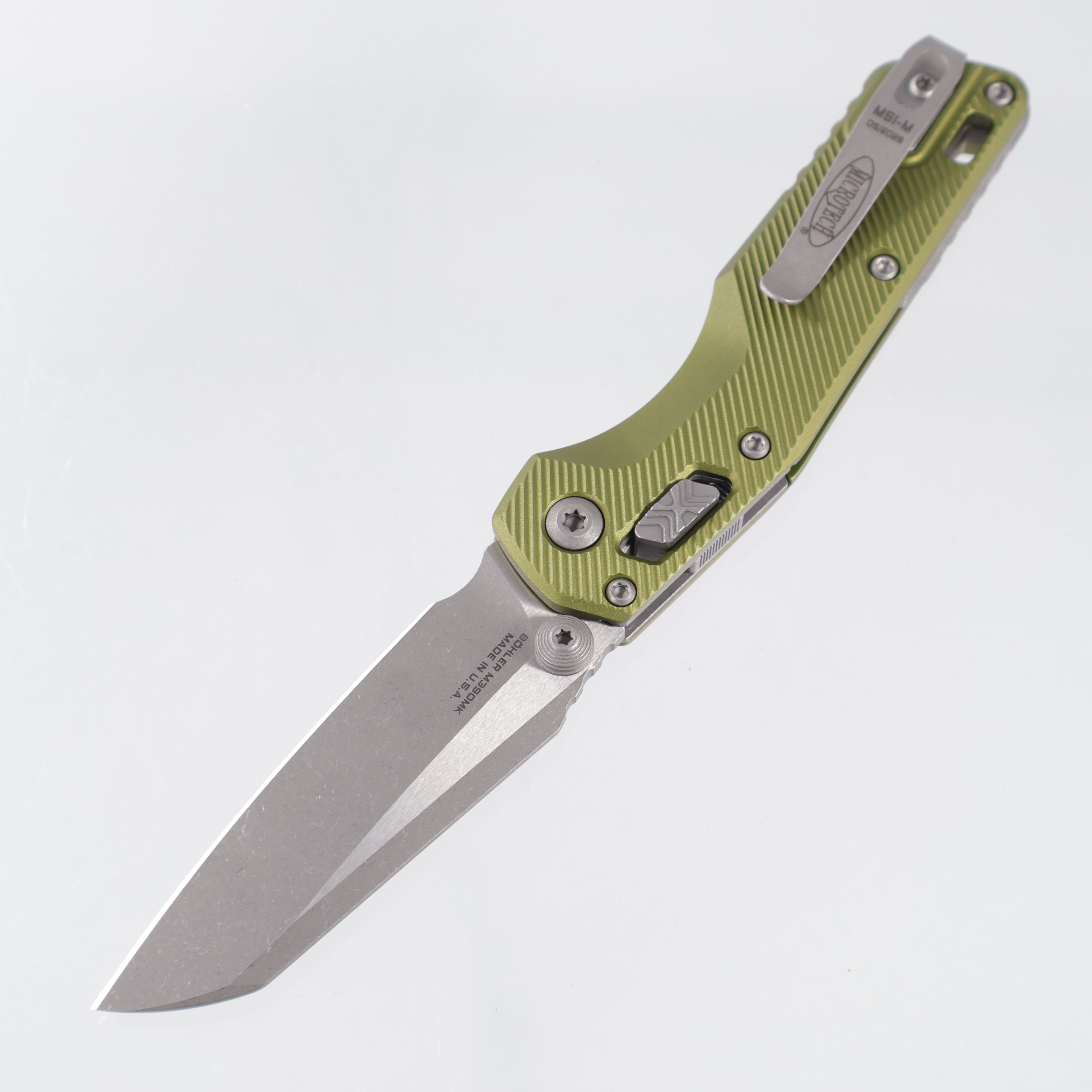 Microtech MSI Mini - OD Green Fluted Aluminum - Apocalyptic M390MK - 210M-10 APFLOD