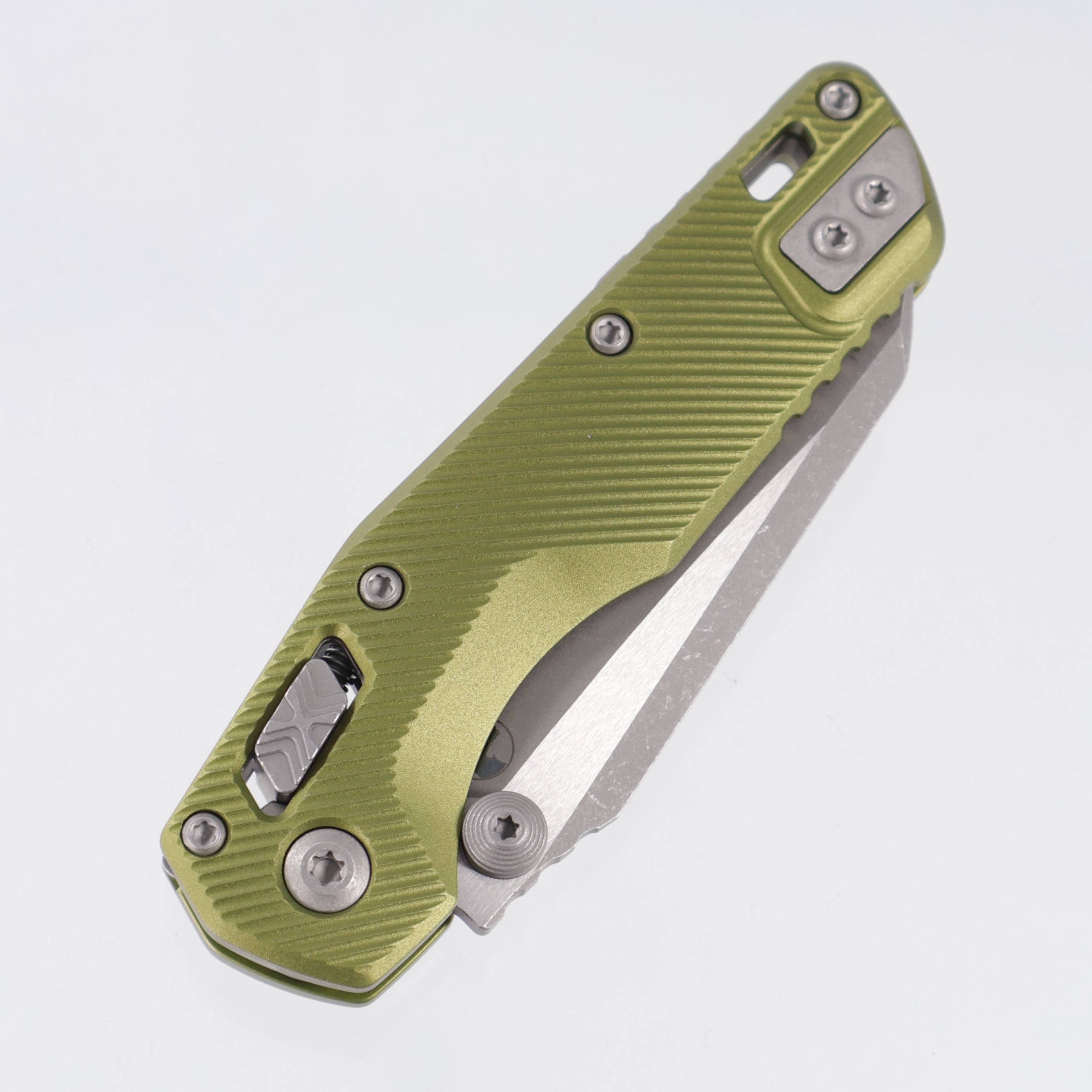 Microtech MSI Mini - OD Green Fluted Aluminum - Apocalyptic M390MK - 210M-10 APFLOD