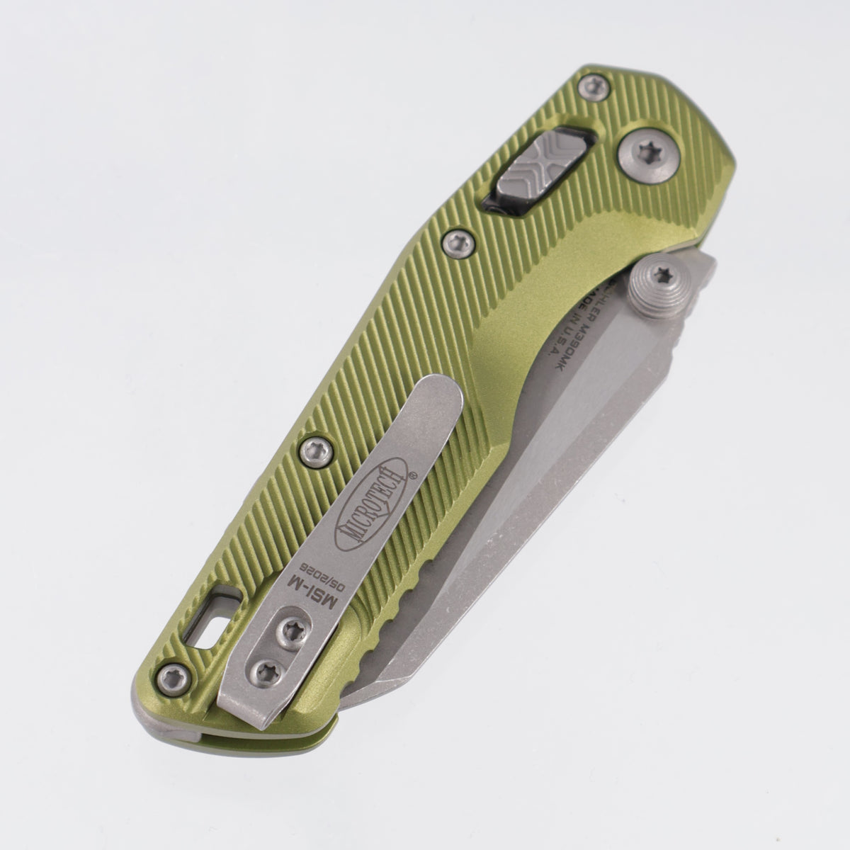 Microtech MSI Mini - OD Green Fluted Aluminum - Apocalyptic M390MK - 210M-10 APFLOD
