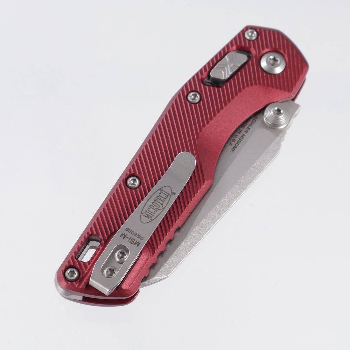 Microtech MSI Mini - Merlot Fluted Aluminum - Stonewash M390MK - 210M-10 FLMR