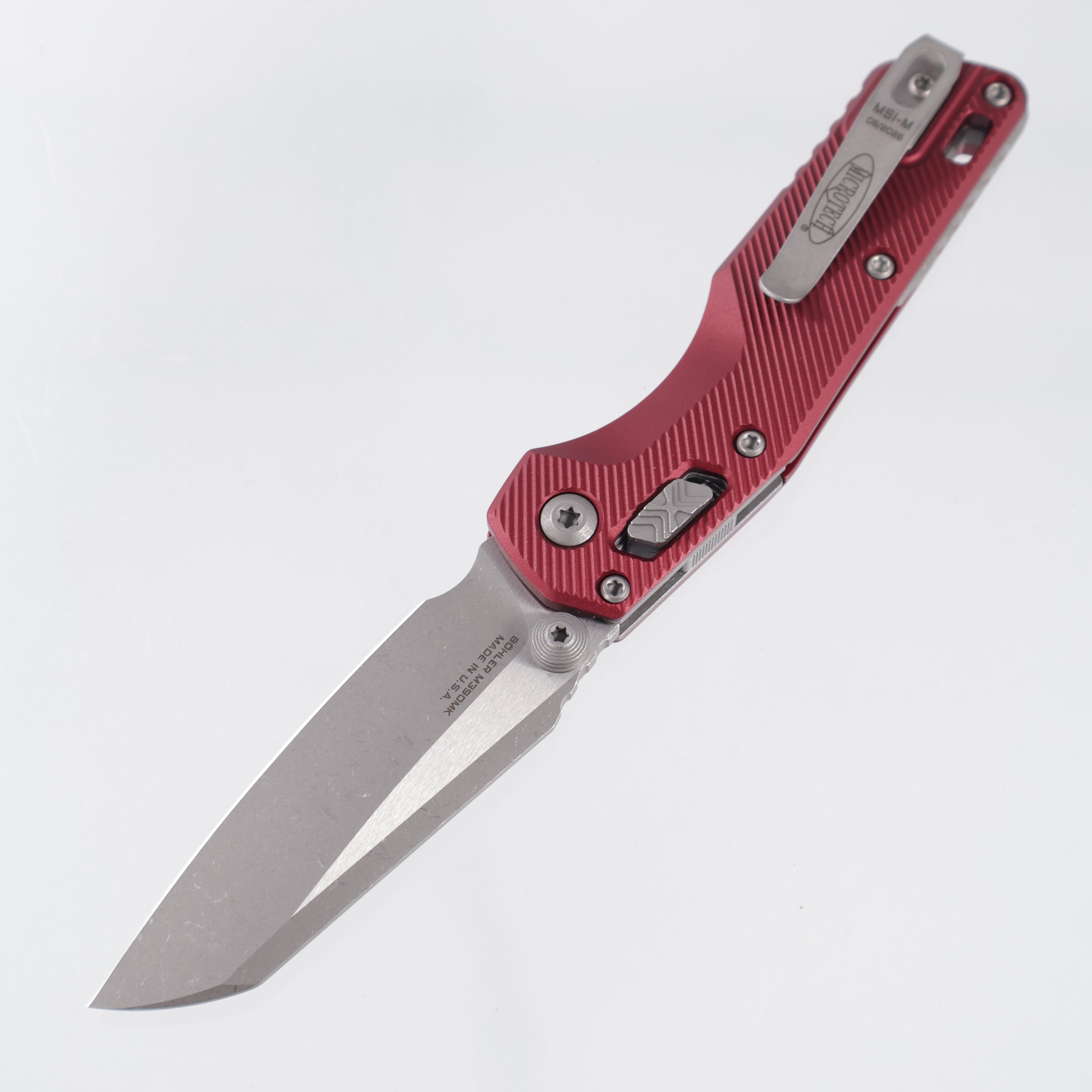 Microtech MSI Mini - Merlot Fluted Aluminum - Apocalyptic M390MK - 210M-10 APFLMR