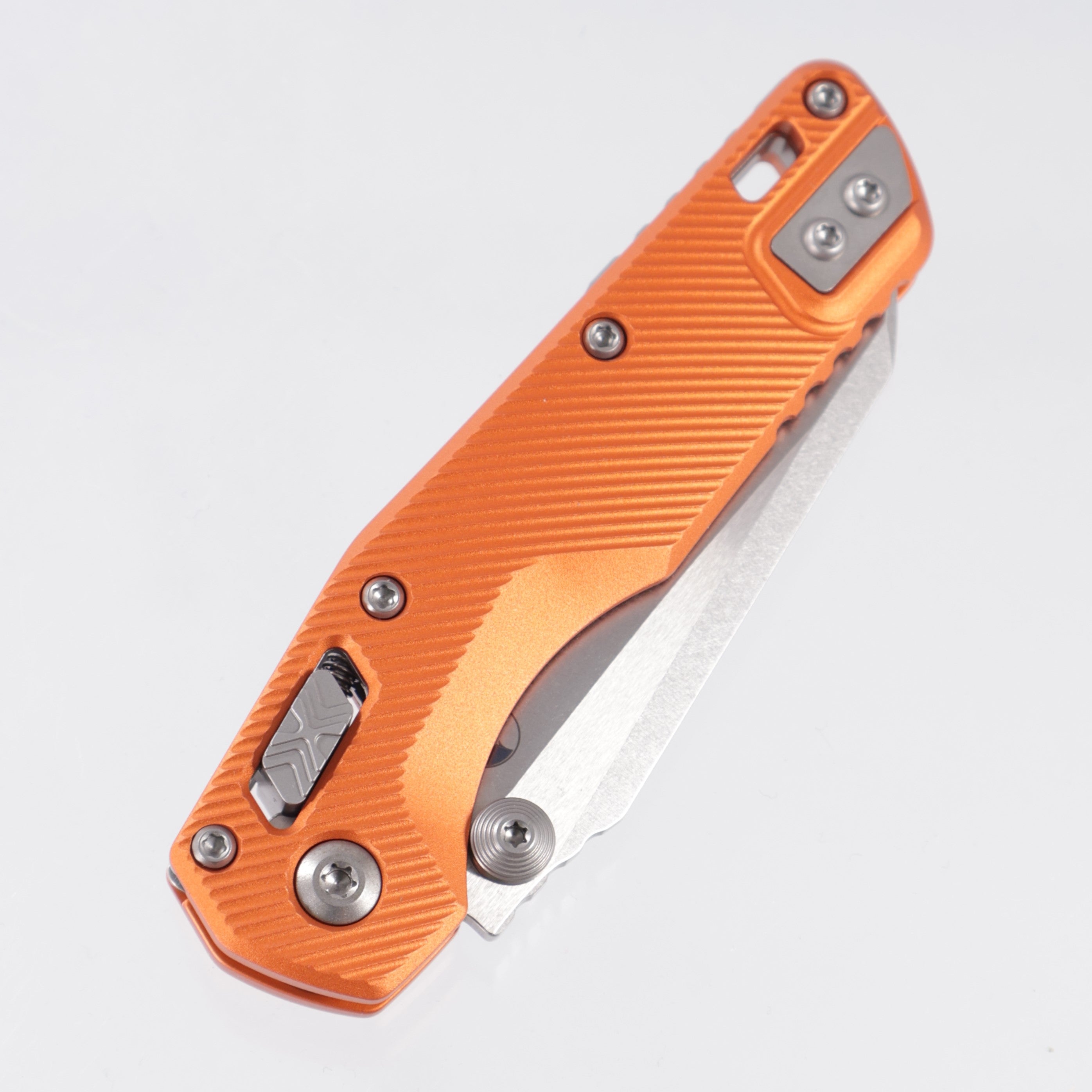 Microtech MSI Mini - Orange Fluted Aluminum - Stonewash M390MK - 210M-10 FLOR