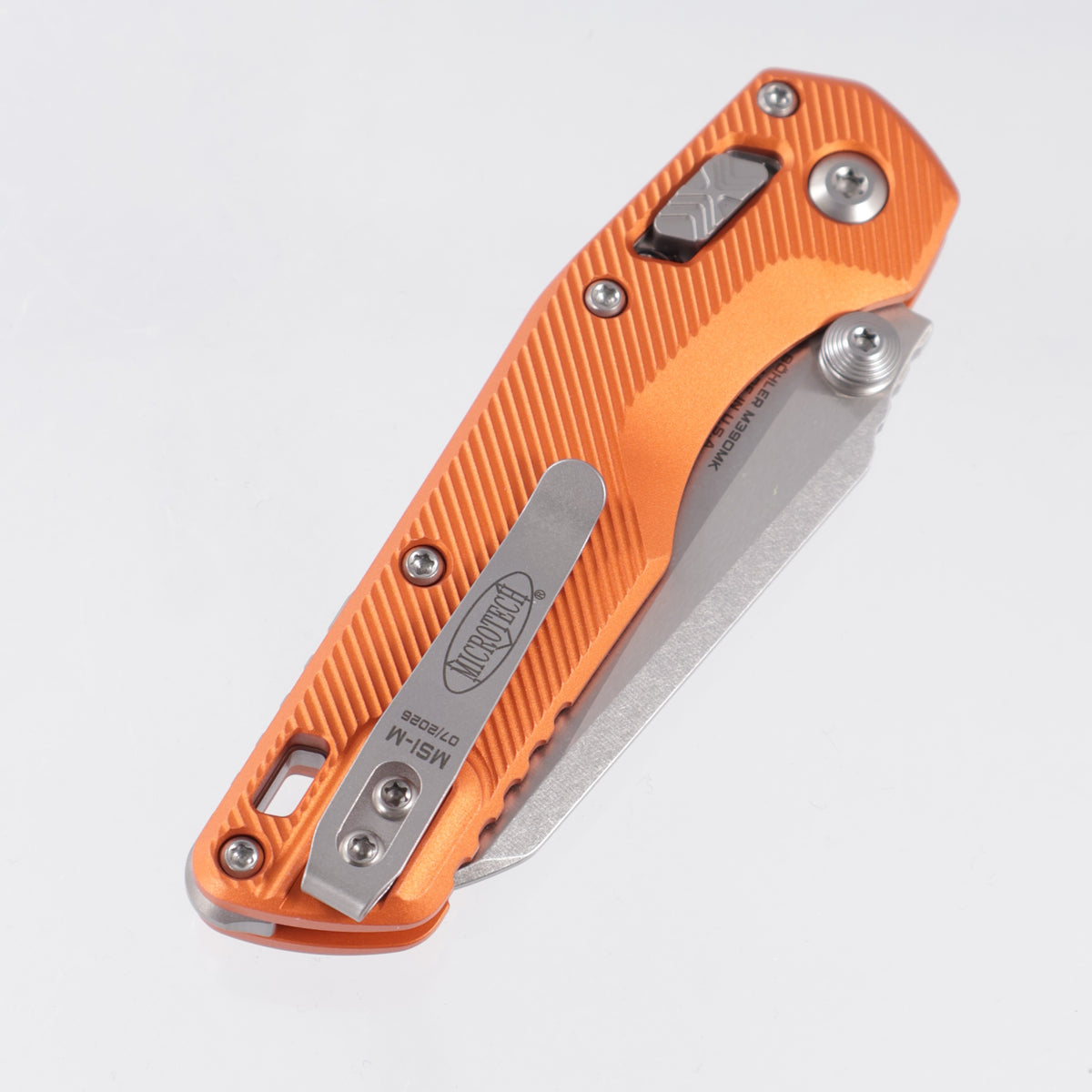 Microtech MSI Mini - Orange Fluted Aluminum - Stonewash M390MK - 210M-10 FLOR