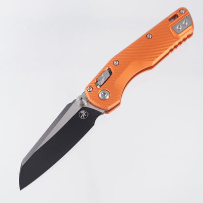 Microtech MSI Mini - Orange Fluted Aluminum - Black Standard M390MK - 210M-1 FLOR