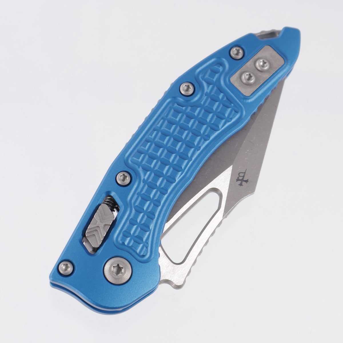 Microtech Stitch Mini Ram-Lok - Blue Frag Aluminum - Apocalyptic M390MK - 169MRL-10 APFRBL