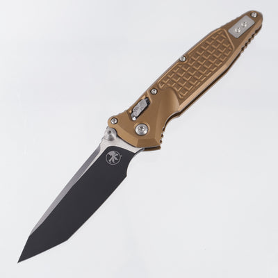 Microtech Socom Elite Ram-Lok Tanto - Tan Frag Aluminum - Black Standard M390MK - 160RL-1 FRTA