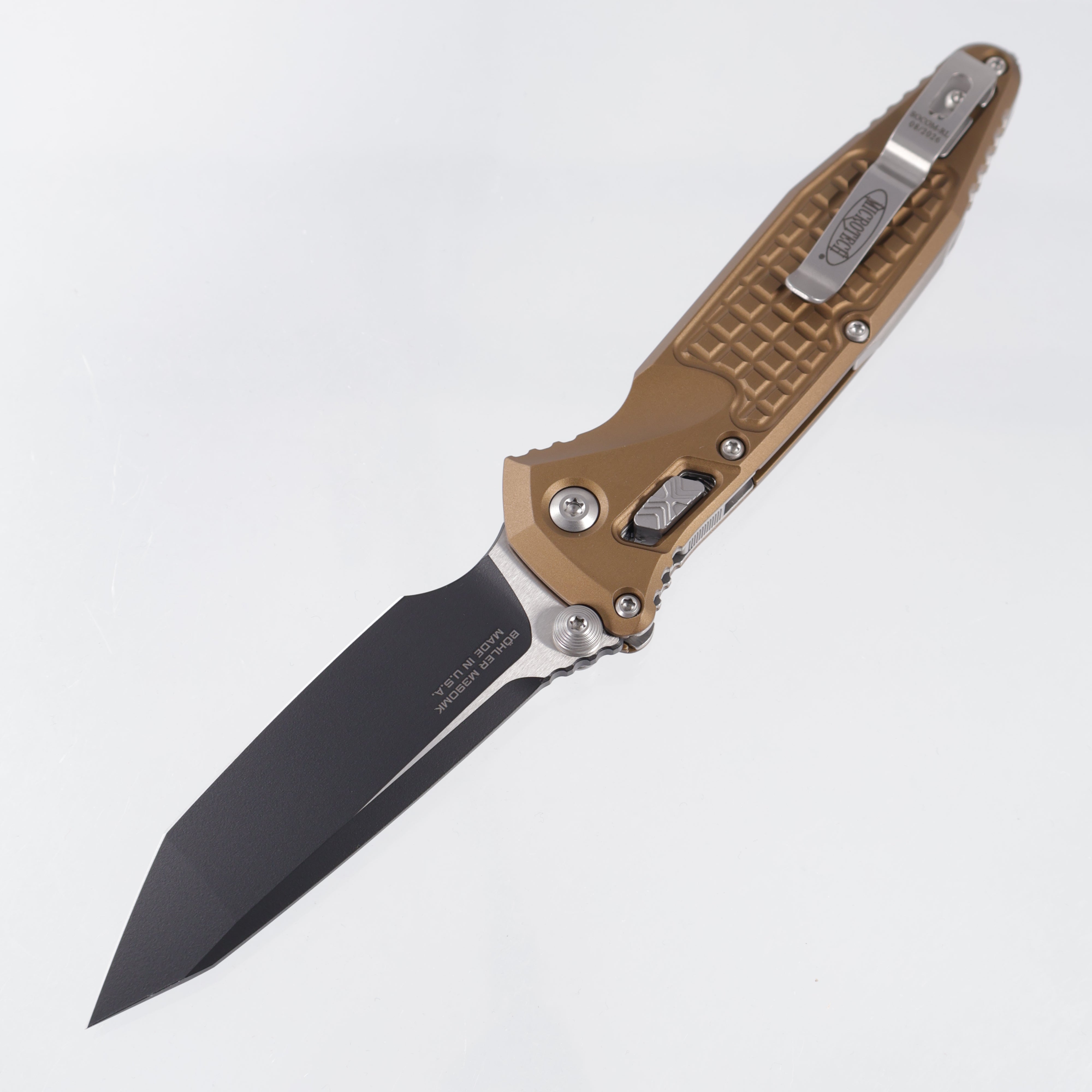 Microtech Socom Elite Ram-Lok Tanto - Tan Frag Aluminum - Black Standard M390MK - 160RL-1 FRTA