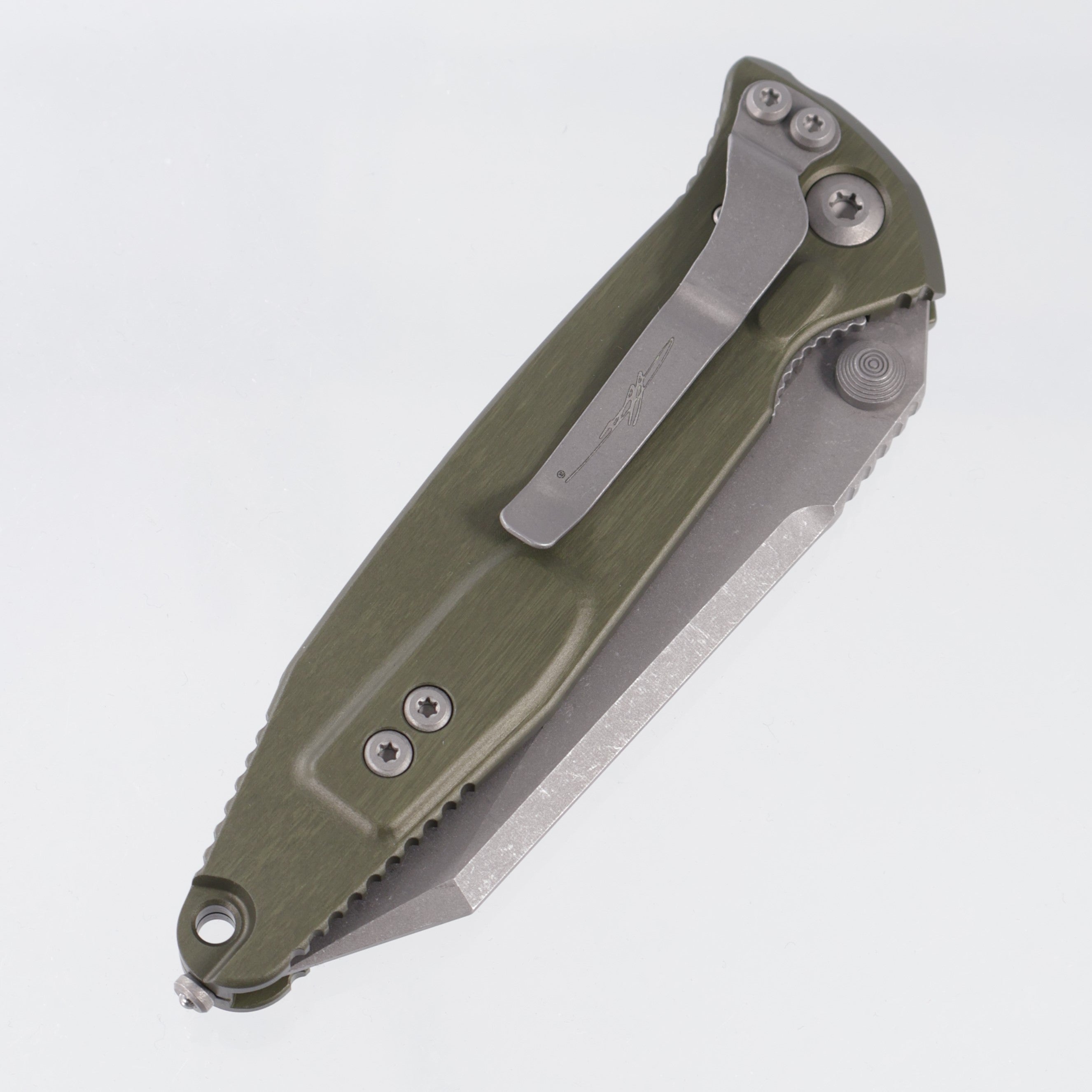 Microtech Socom Elite Warcom Signature Series - OD Green Aluminum - Apocalyptic M390MK - 259-10 APODS