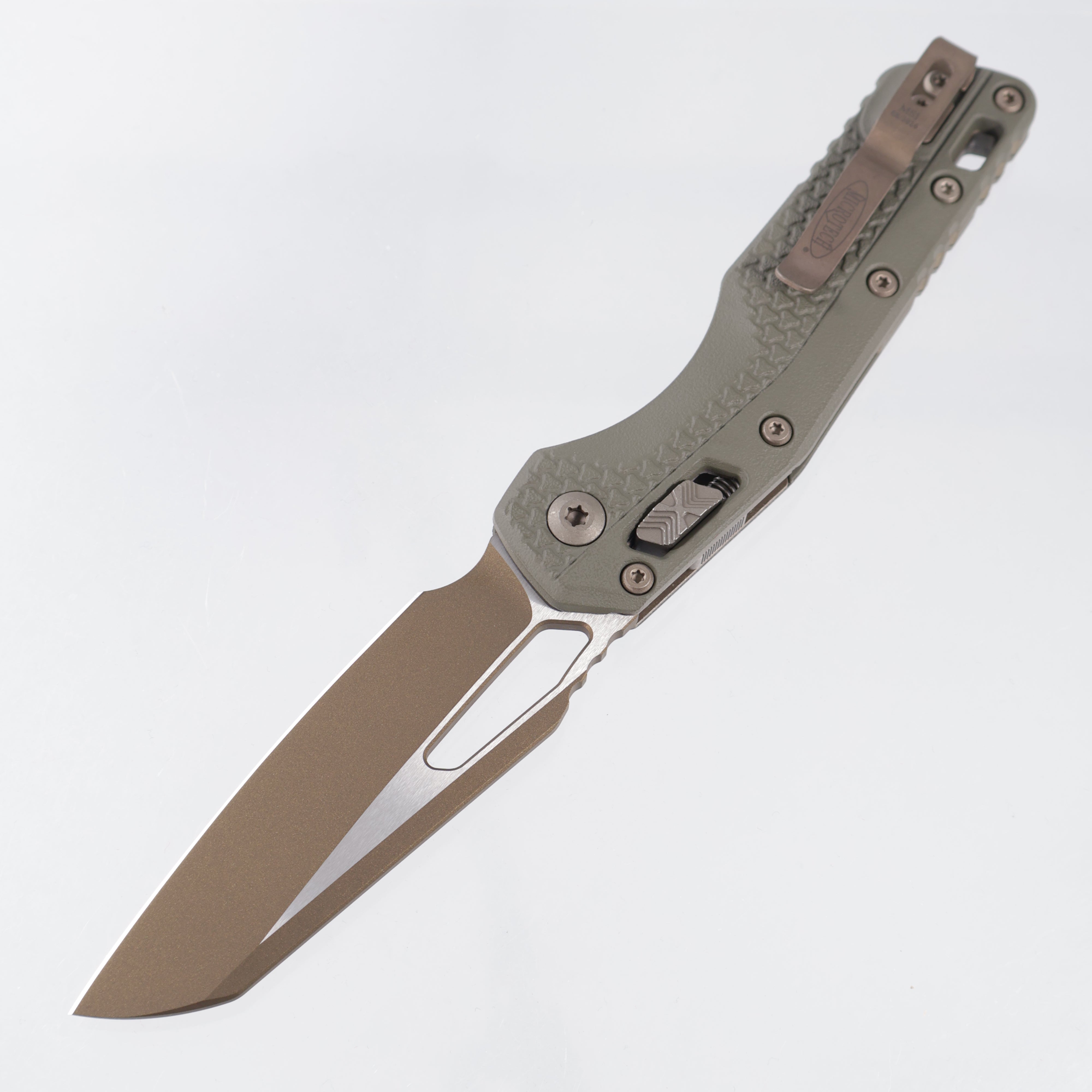 Microtech MSI - Moss Green Polymer w/ Bronze Apocalyptic Accents - Gold Standard M390MK - 210T-1 PMMG-C19Z23
