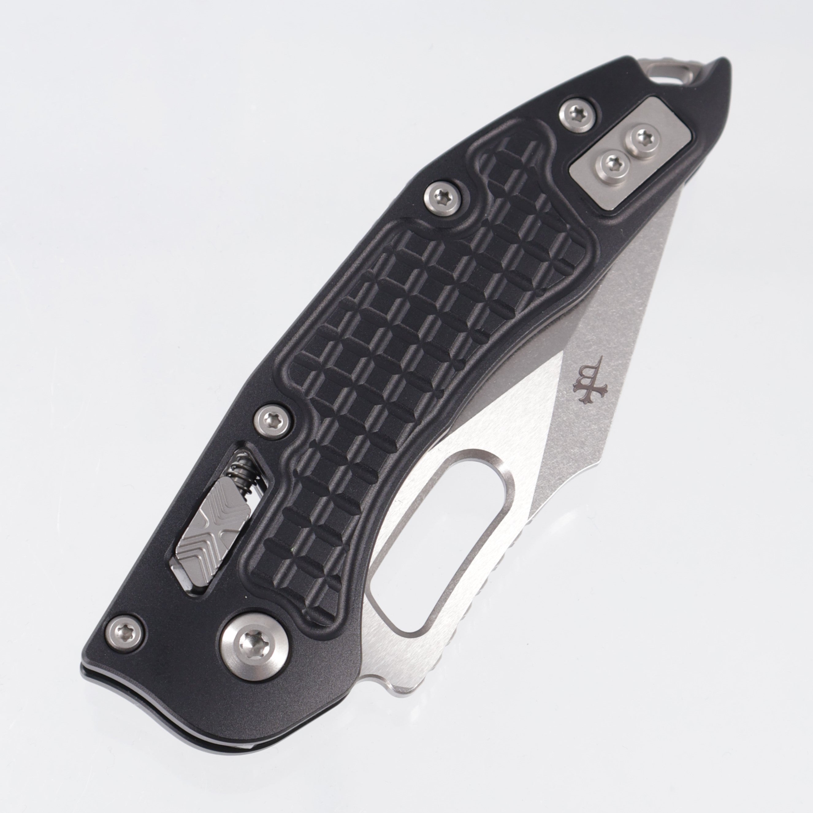 Microtech Stitch Ram-Lok - Black Frag Aluminum - Stonewash M390MK - 169RL-10 FR
