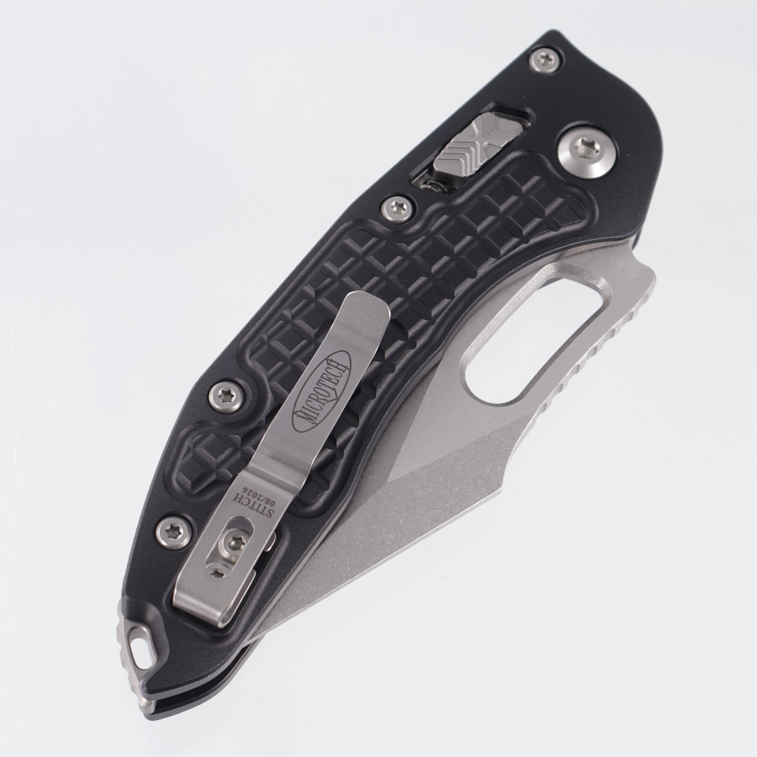 Microtech Stitch Ram-Lok - Black Frag Aluminum - Stonewash M390MK - 169RL-10 FR