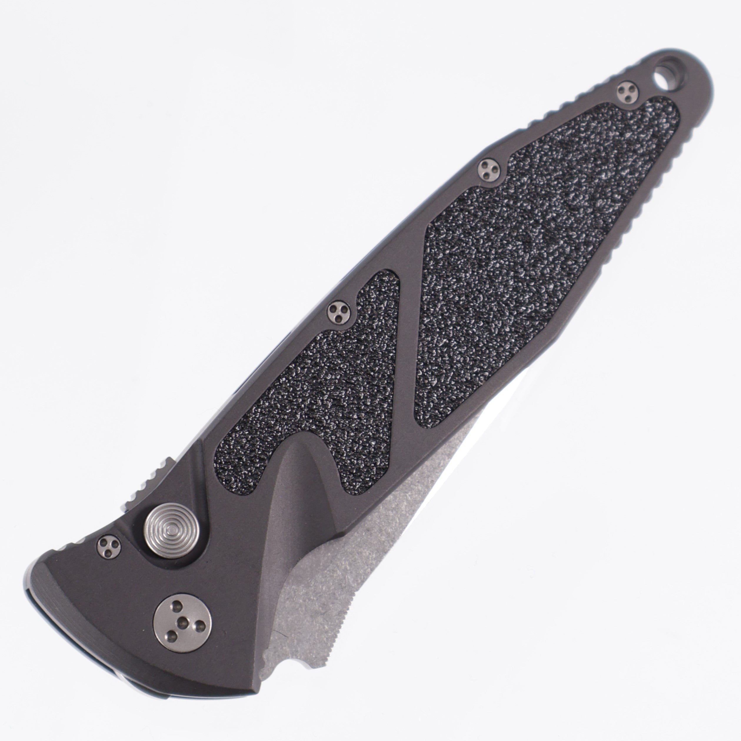 Microtech Vintage Mini Socom Elite Auto w/ safety - Stonewash 154M Drop Point - 04/2003 Build - Pre-Owned