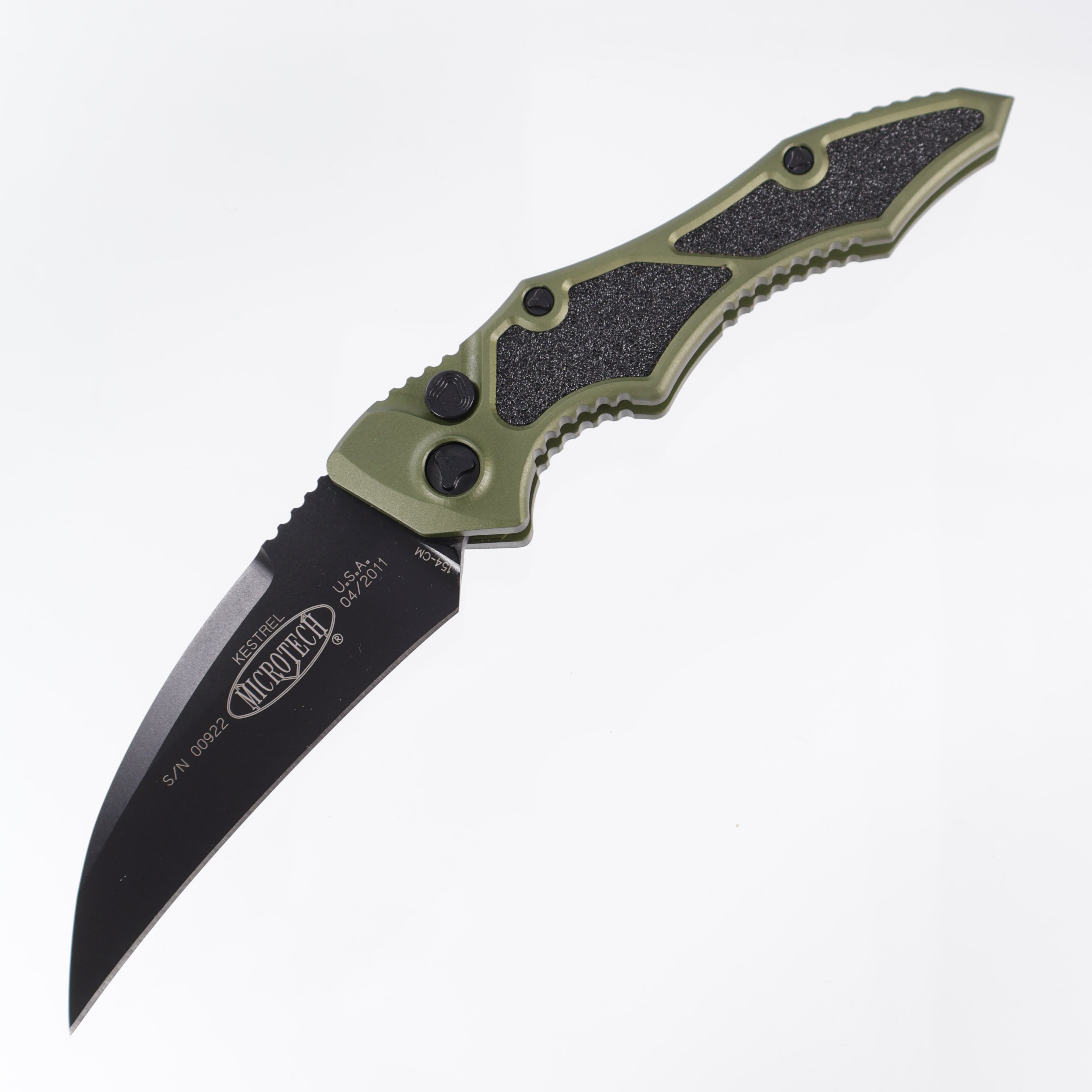 Microtech Semi-Vintage Kestrel Green - Black 154CM - 04/2011 build 131-1 GR - Pre-Owned