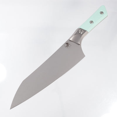 Microtech Chef Knife - Caribbean Blue G10 w/ Beadblast Titanium Bolsters - Stonewash M390MK - 3000B-10CA