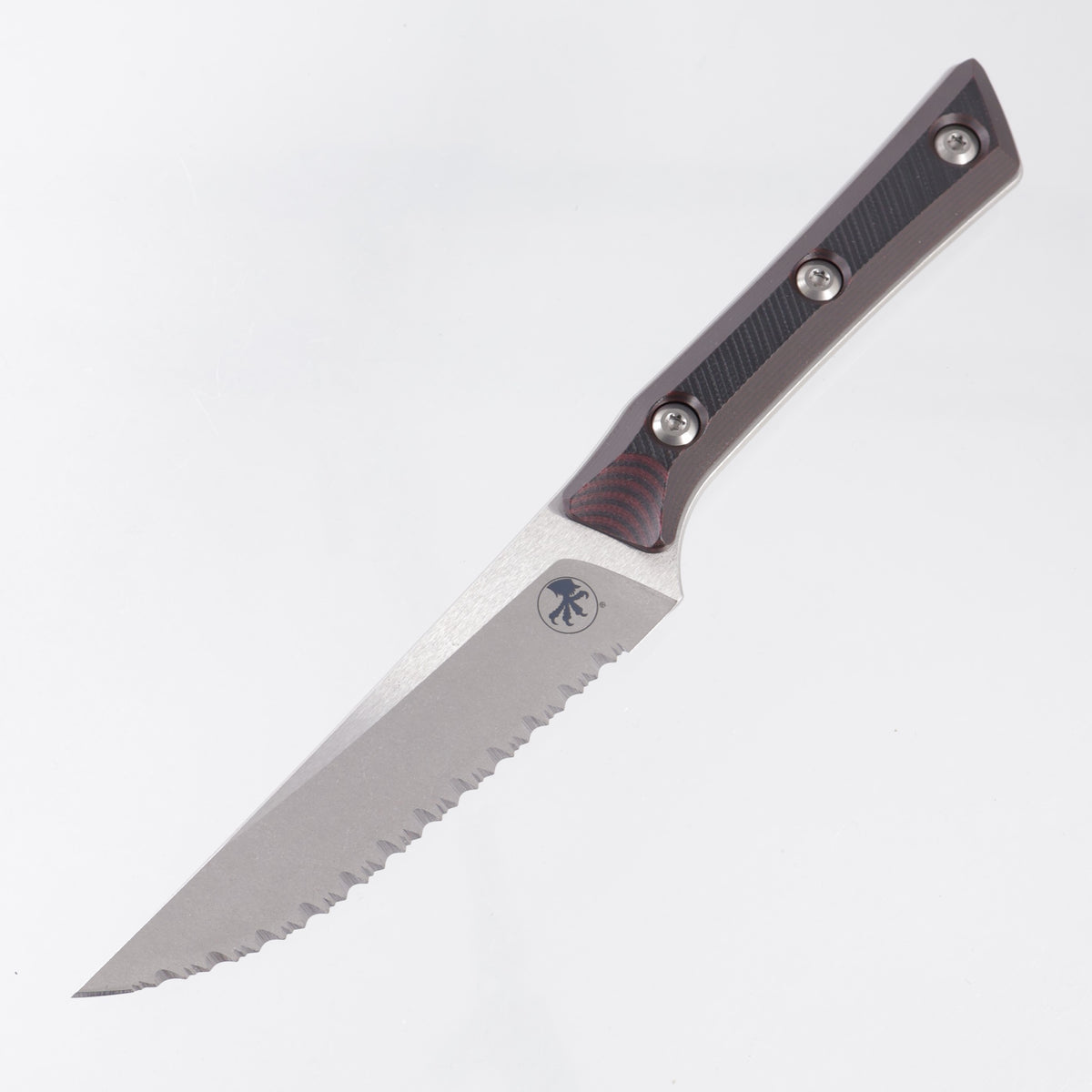 Microtech 4 Piece Steak Knife Set - Black Cherry G10 - Stonewash Full Serrate M390MK - 3600B-12SETBC
