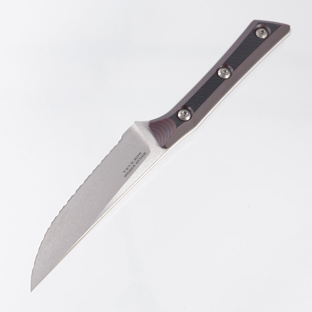 Microtech 4 Piece Steak Knife Set - Black Cherry G10 - Stonewash Full Serrate M390MK - 3600B-12SETBC