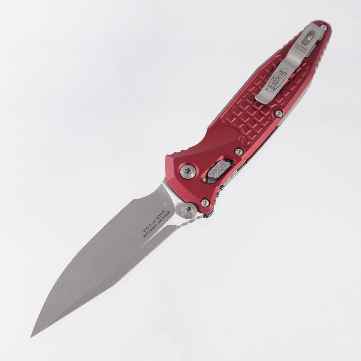 Microtech Socom Elite Ram-Lok Single Edge - Merlot Frag Aluminum - Apocalyptic M390MK - 160RL-10 APFRMR