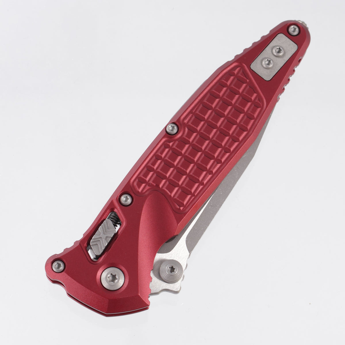 Microtech Socom Elite Ram-Lok Single Edge - Merlot Frag Aluminum - Apocalyptic M390MK - 160RL-10 APFRMR