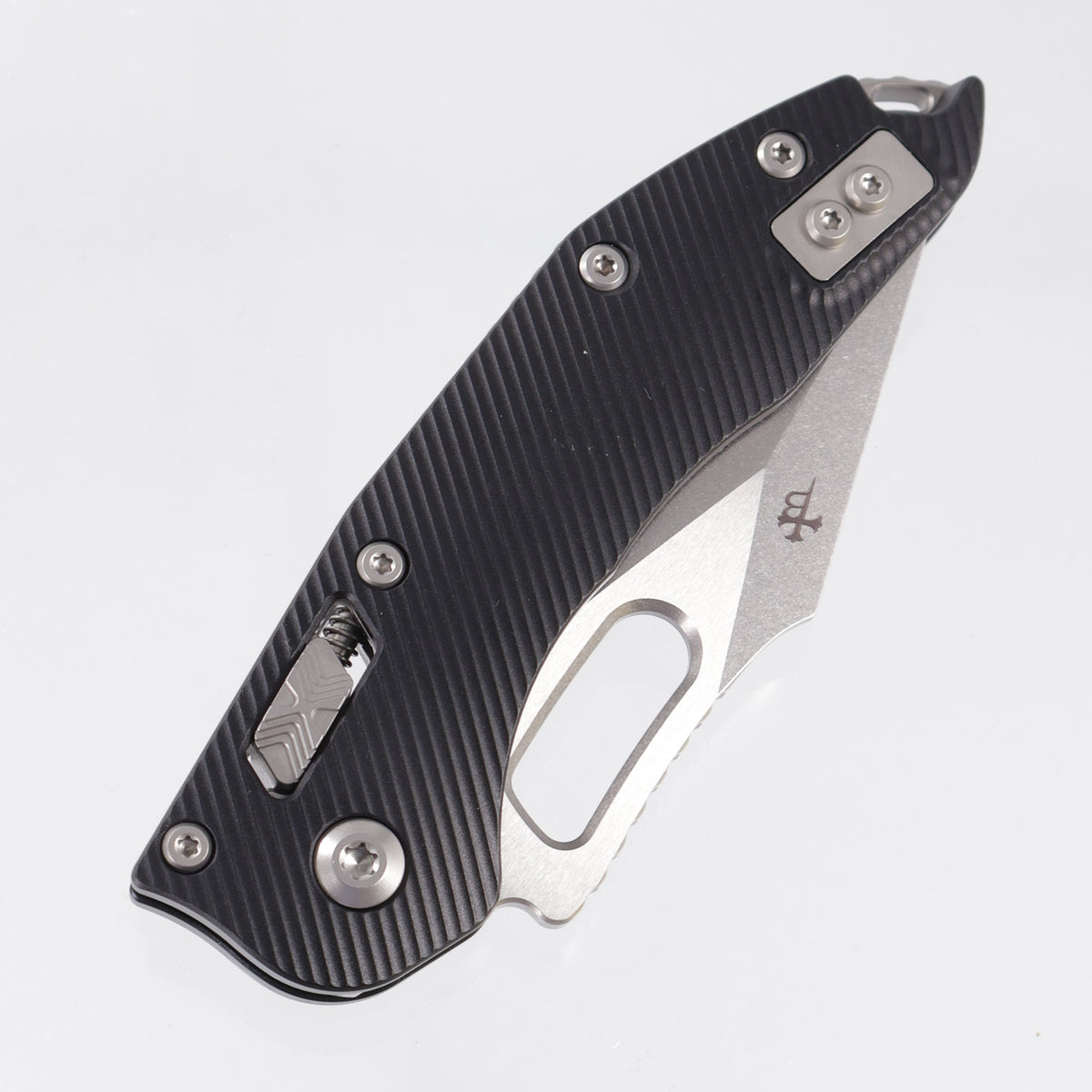 Microtech Stitch Ram-Lok - Black Fluted Aluminum - Stonewash M390MK - 169RL-10 FL