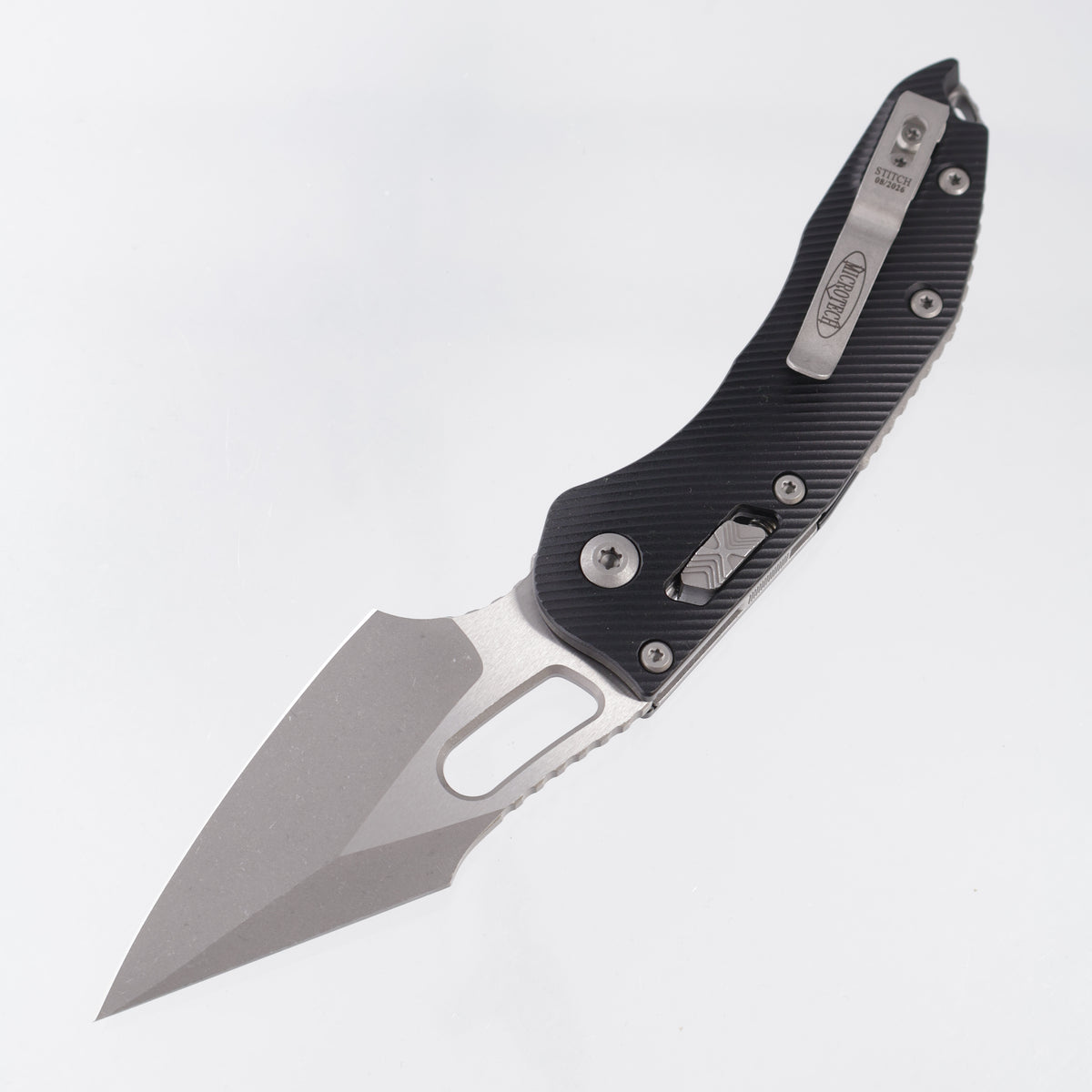 Microtech Stitch Ram-Lok - Black Fluted Aluminum - Apocalyptic M390MK - 169RL-10 APFL