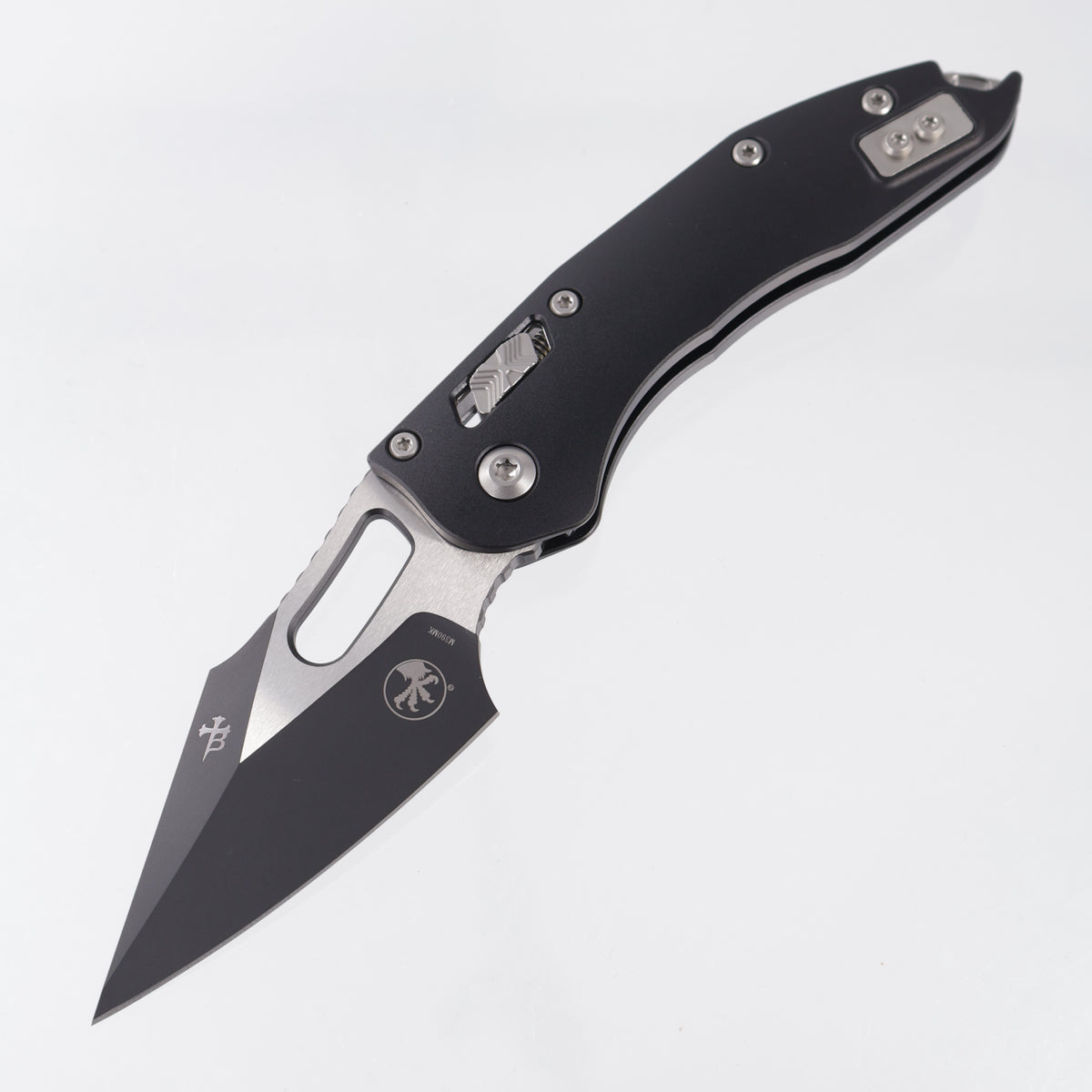 Microtech Stitch Ram-Lok - Black Smooth Aluminum - Black Standard M390MK - 169RL-1