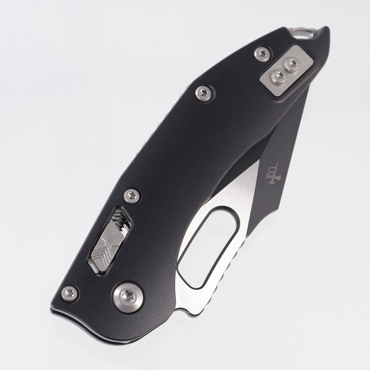 Microtech Stitch Ram-Lok - Black Smooth Aluminum - Black Standard M390MK - 169RL-1