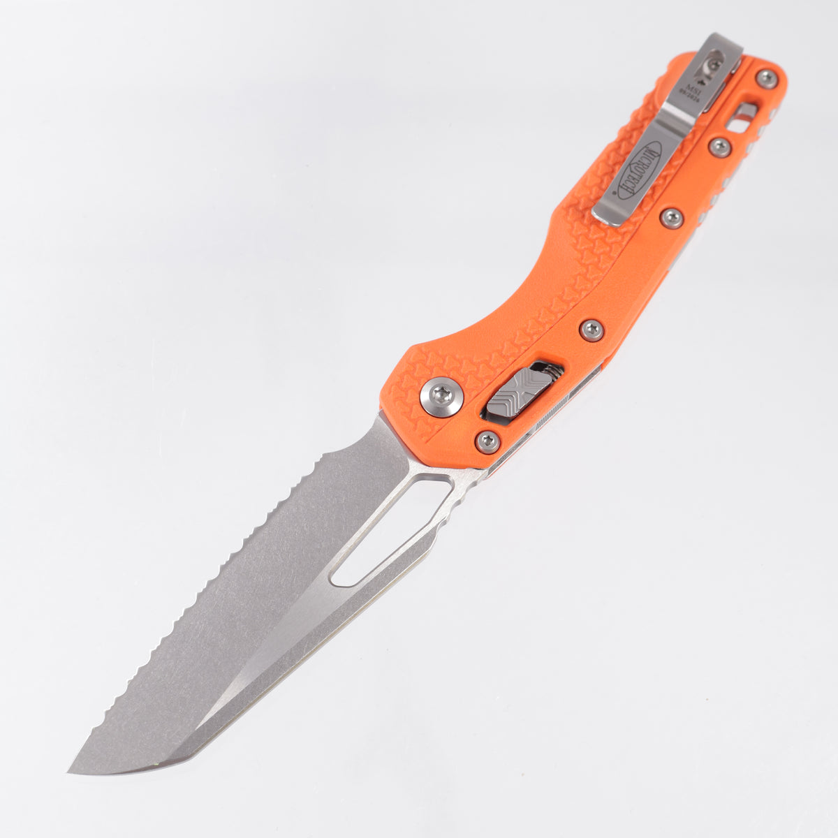 Microtech MSI - Orange Polymer - Stonewash Full Serrate M390MK - 210T-12 PMOR