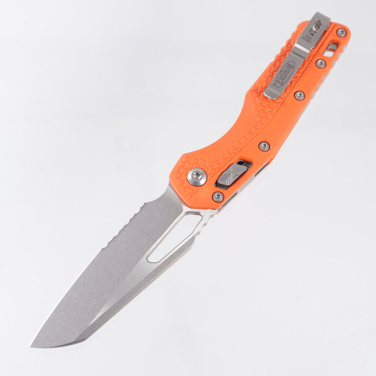 Microtech MSI - Orange Polymer - Stonewash Partial Serrate M390MK - 210T-11 PMOR