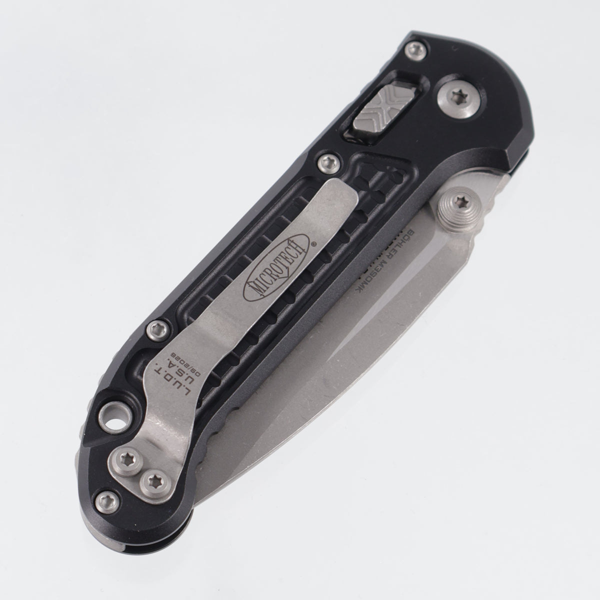 Microtech LUDT Ram-Lok Single Edge - Black Frag Aluminum - Apocalyptic M390MK - 1135RL-10 APFR