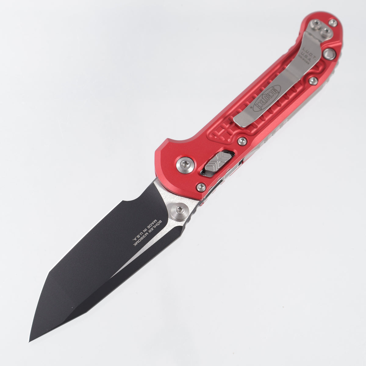 Microtech LUDT Ram-Lok Tanto - Red Frag Aluminum - Black Standard M390MK - 1136RL-1 FRRD