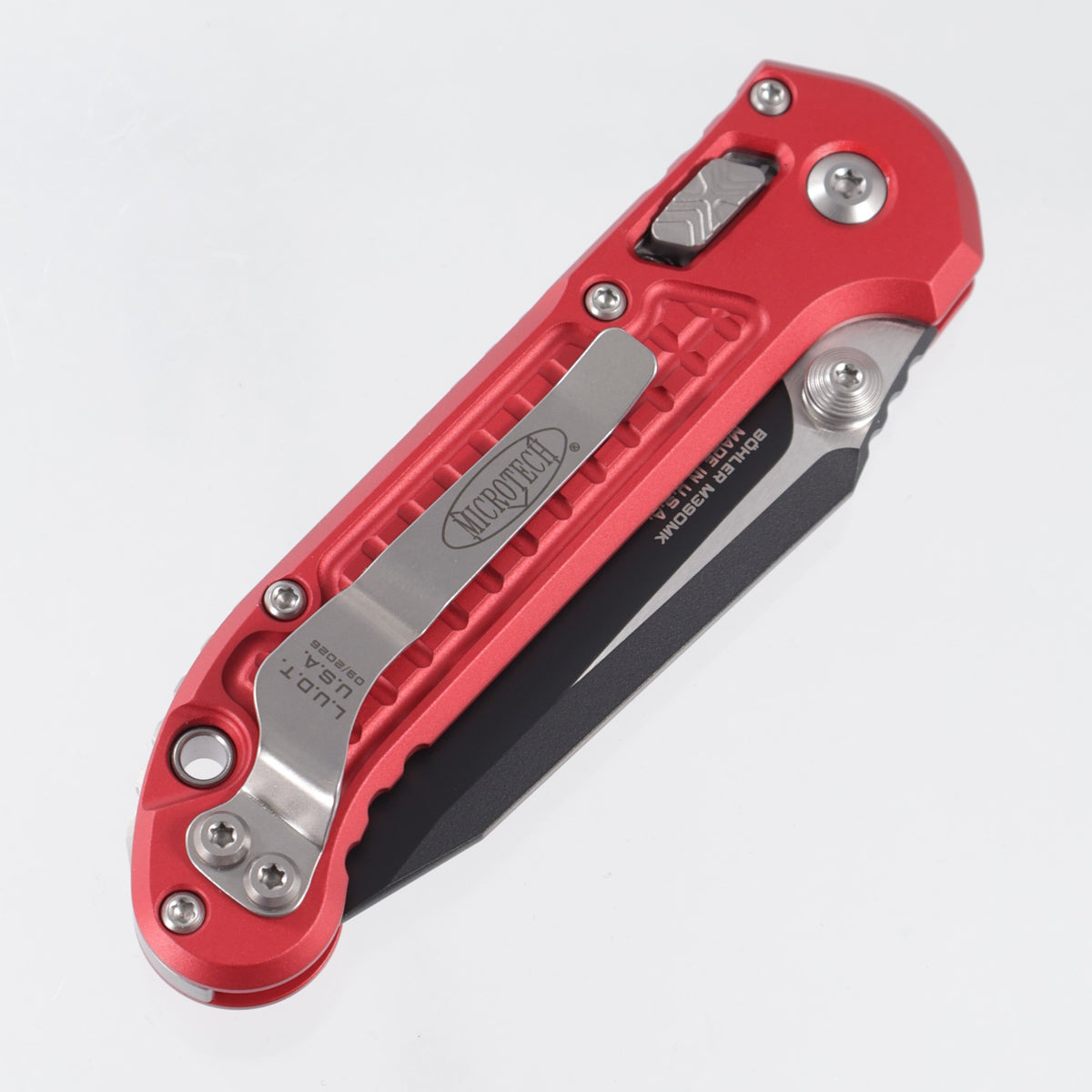 Microtech LUDT Ram-Lok Tanto - Red Frag Aluminum - Black Standard M390MK - 1136RL-1 FRRD