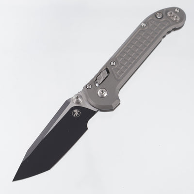 Microtech LUDT Ram-Lok Tanto - Natural Clear Frag Aluminum - Black Standard M390MK - 1136RL-1 FRNC