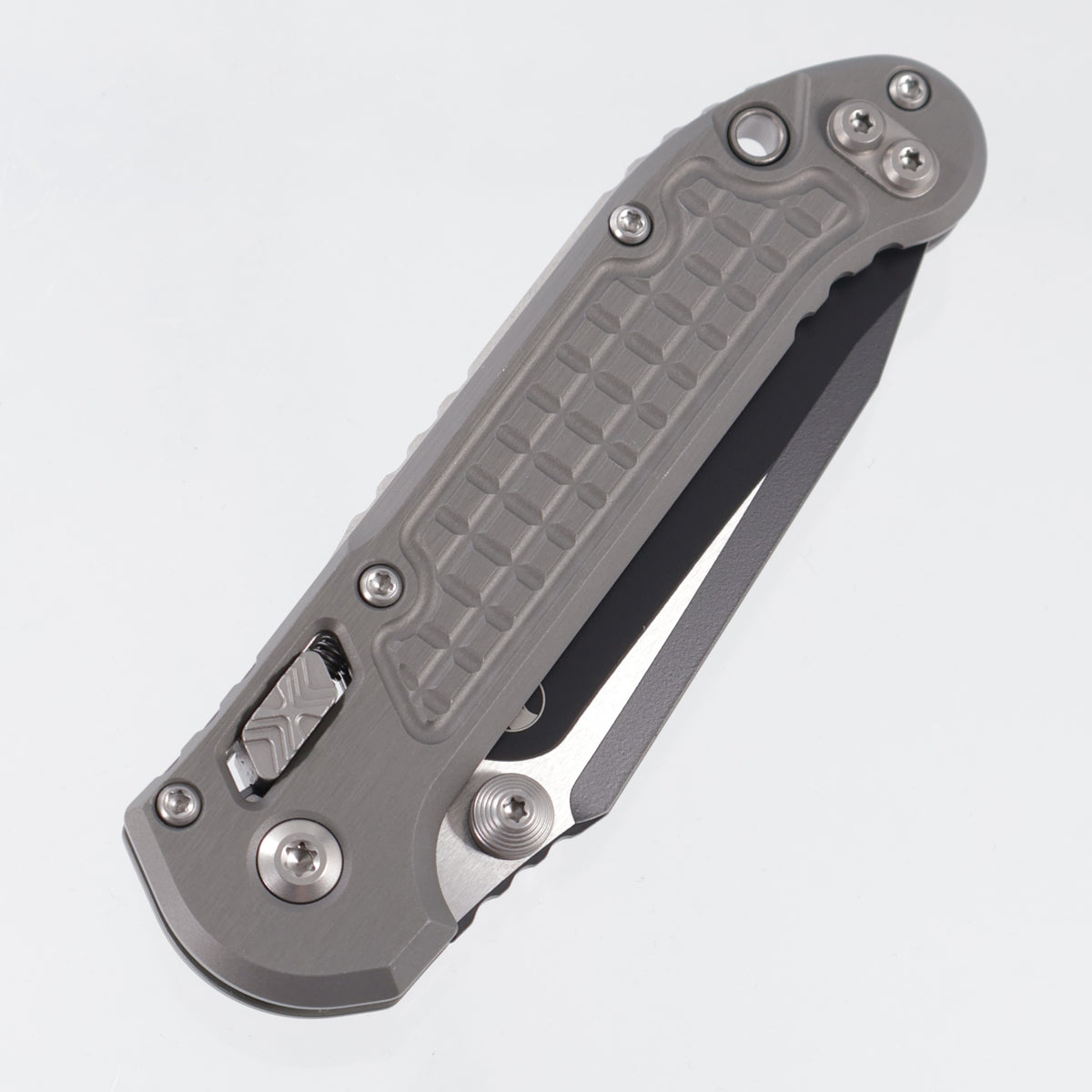 Microtech LUDT Ram-Lok Tanto - Natural Clear Frag Aluminum - Black Standard M390MK - 1136RL-1 FRNC