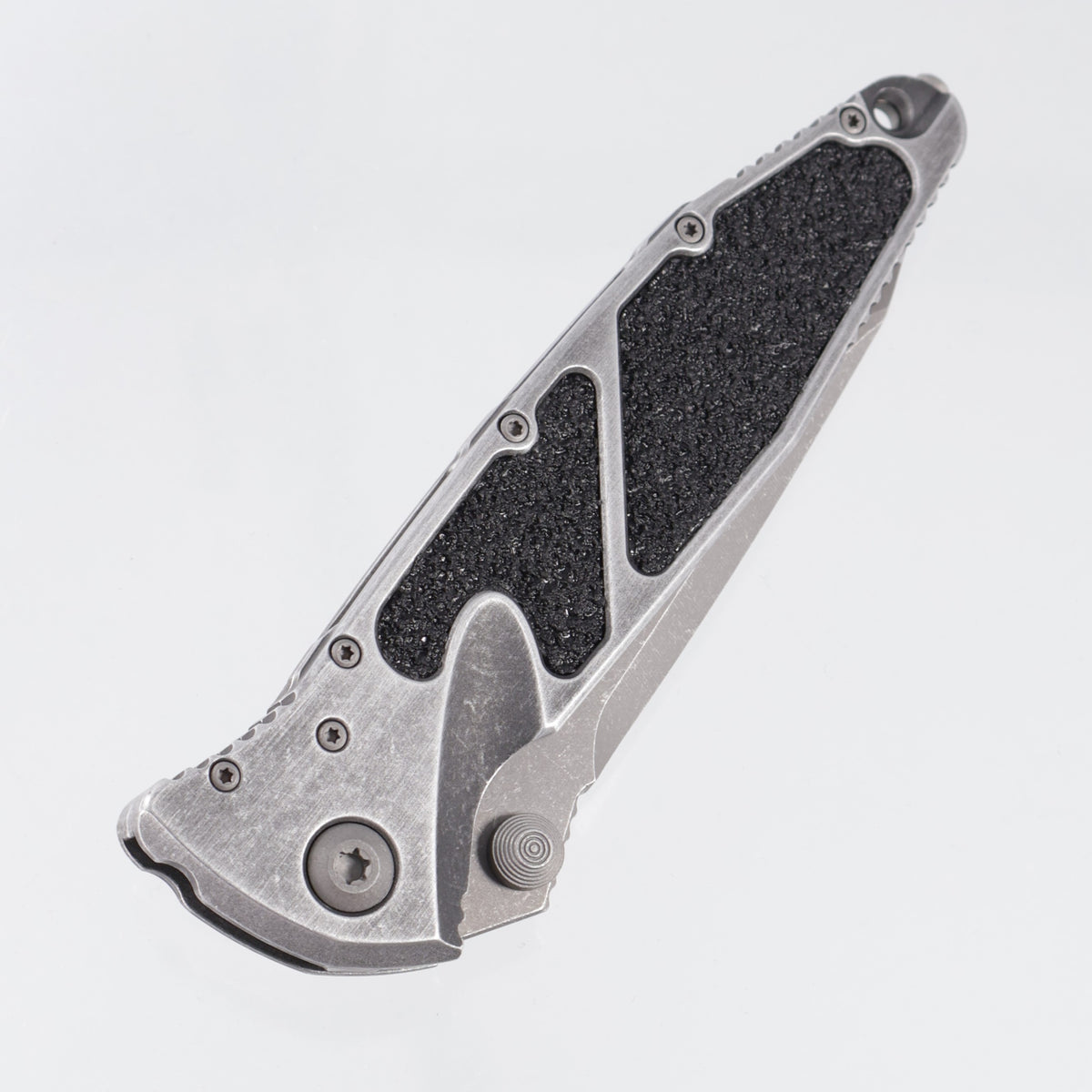 Microtech Socom Elite Tanto - Weathered Metal Aluminum - Apocalyptic M390MK - 161-10 APWME
