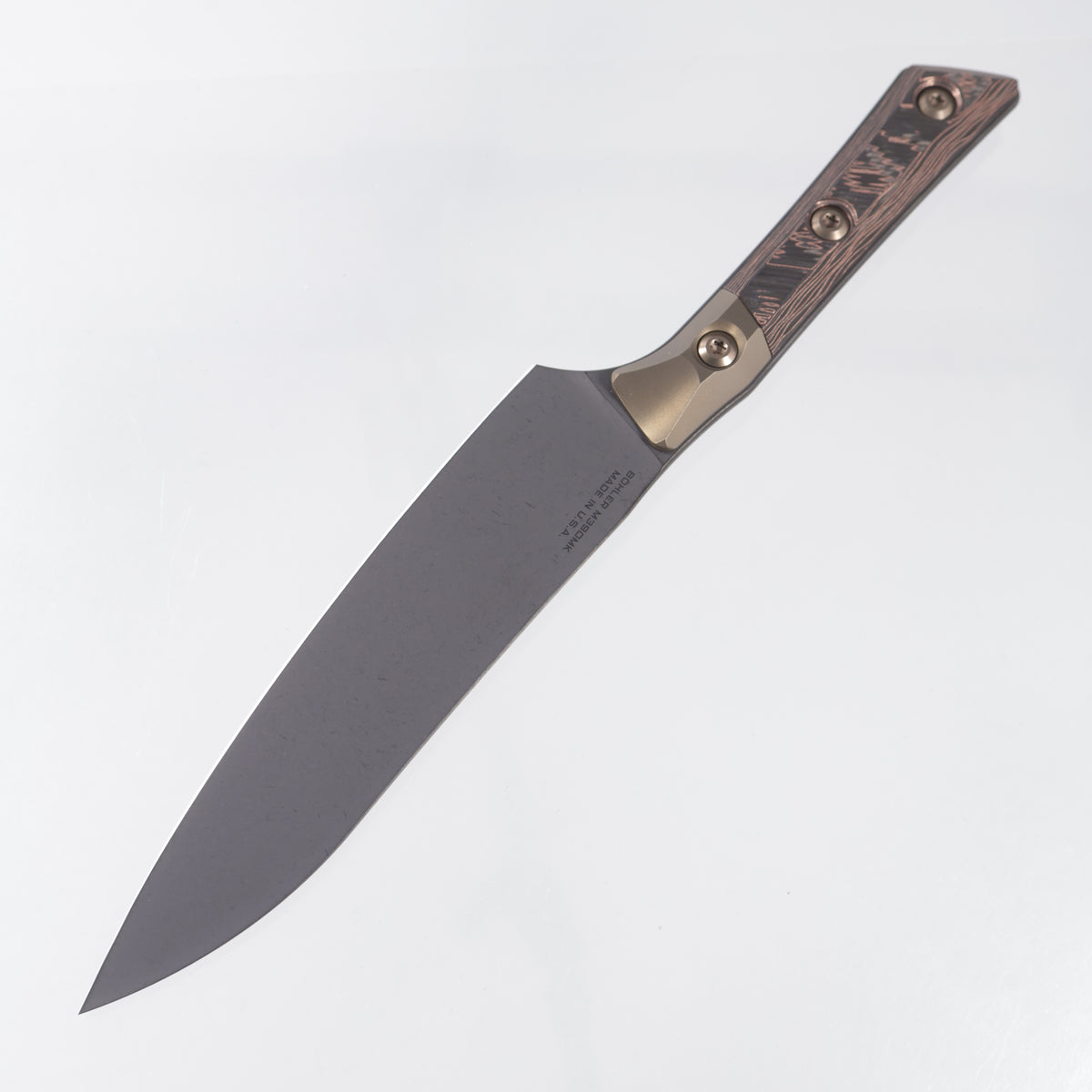 Microtech Utility Knife - Livewire Copper Carbon Fiber w/ Bronze Titanium Bolsters - DLC M390MK - 3400B-1 DLCCFS