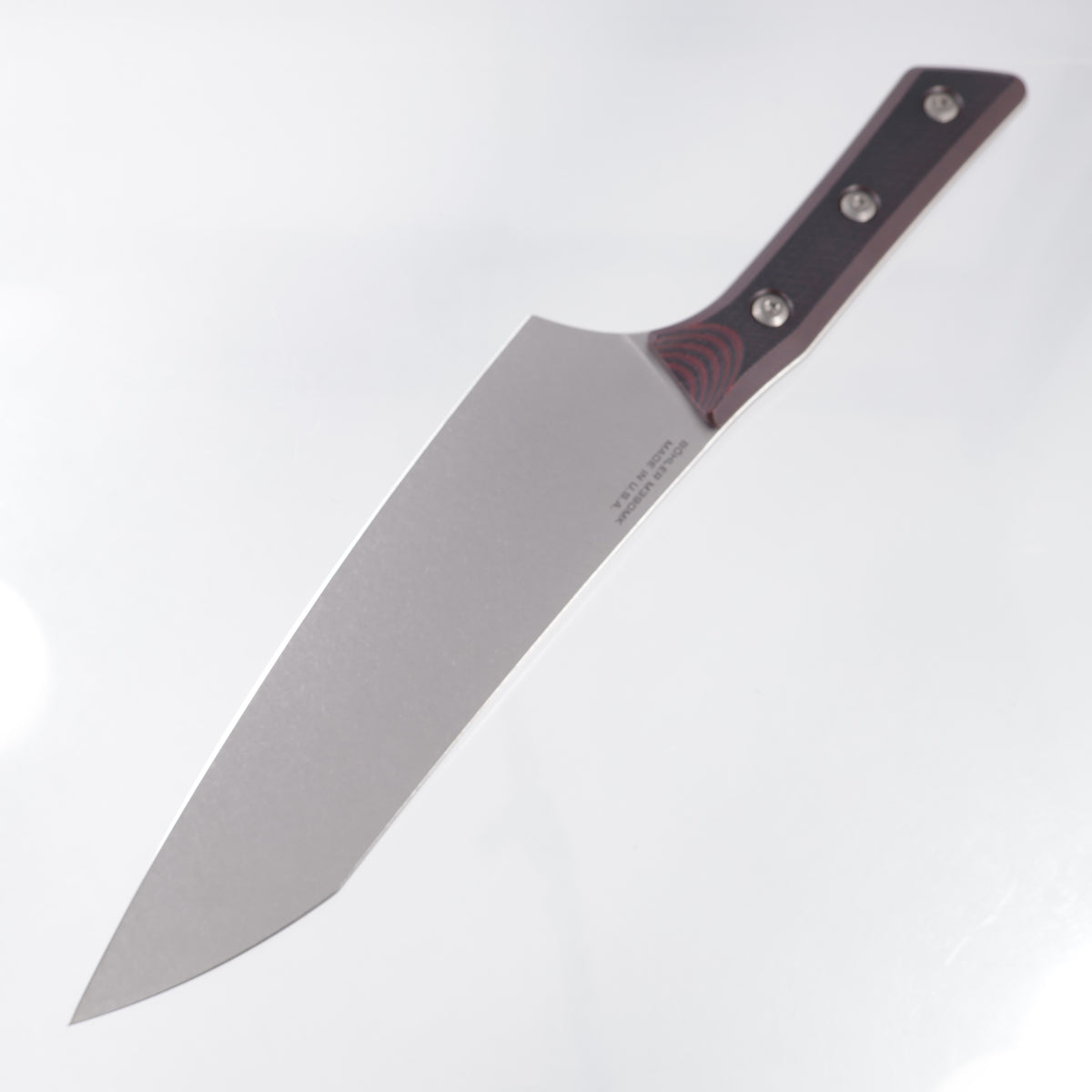 Microtech Chef Knife - Black Cherry G10 - Stonewash M390MK - 3000-10BC