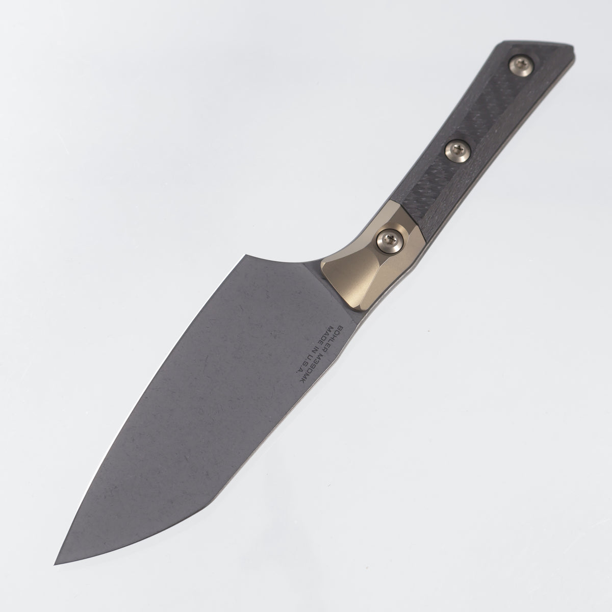 Microtech Santoku 4" Signature Series - Carbon Fiber w/ Bronze Titanium Bolster - DLC M390MK - 3300B-1DLCCFS