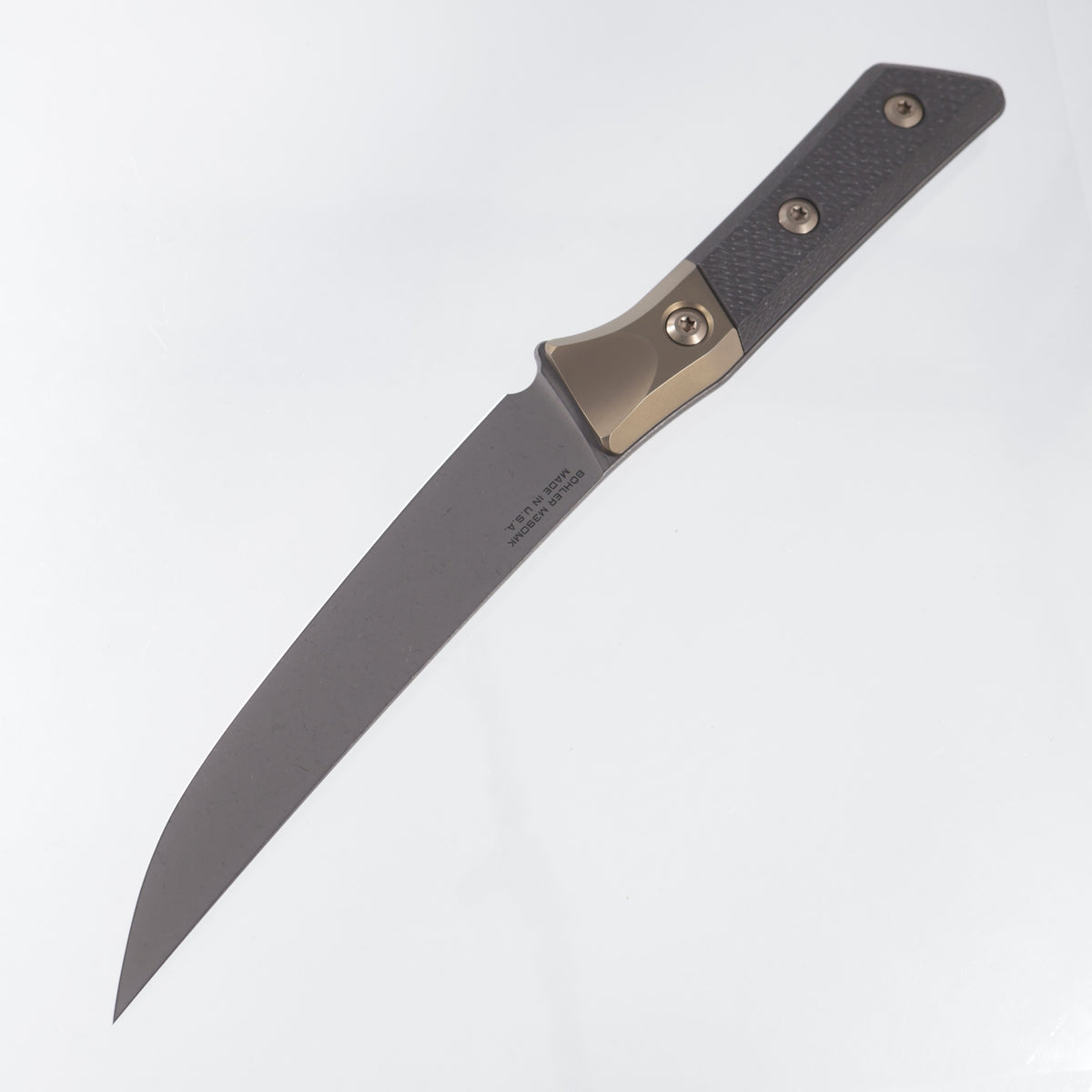 Microtech Boning Knife Signature Series - Carbon Fiber w/ Bronze Titanium Bolsters - DLC M390MK - 3100B-1DLCCFS