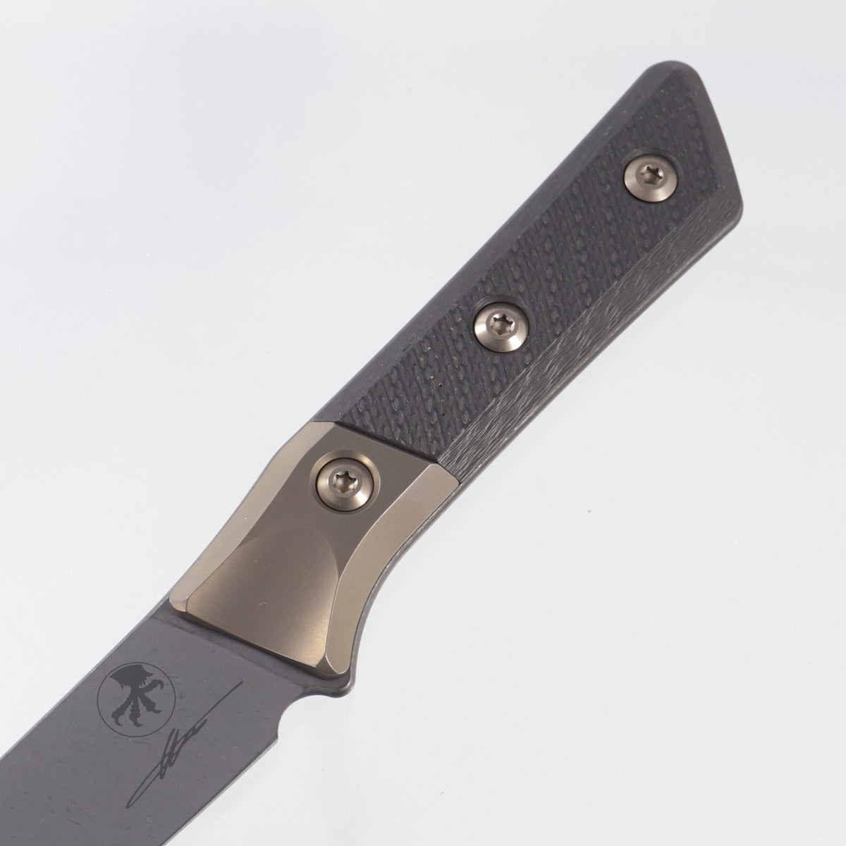 Microtech Boning Knife Signature Series - Carbon Fiber w/ Bronze Titanium Bolsters - DLC M390MK - 3100B-1DLCCFS