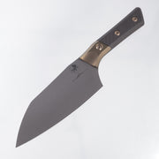 Microtech Santoku 6" Signature Series - Carbon Fiber w/ Bronze Titanium Bolster  - DLC M390MK - 3200B-1DLCCFS